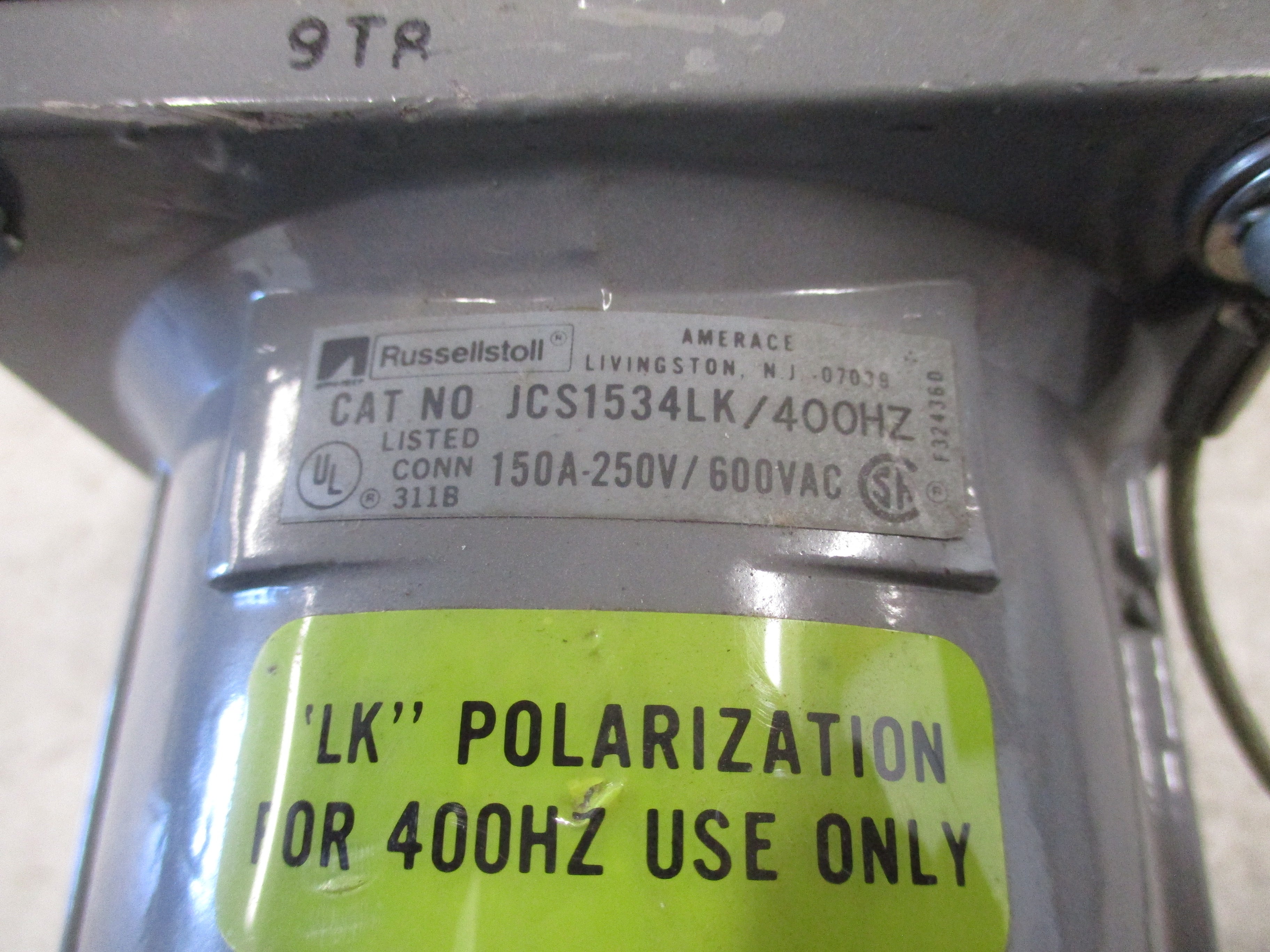 RussellStoll Connector JCS1534LK 150A 250V 600VAC 400Hz 3P 4W