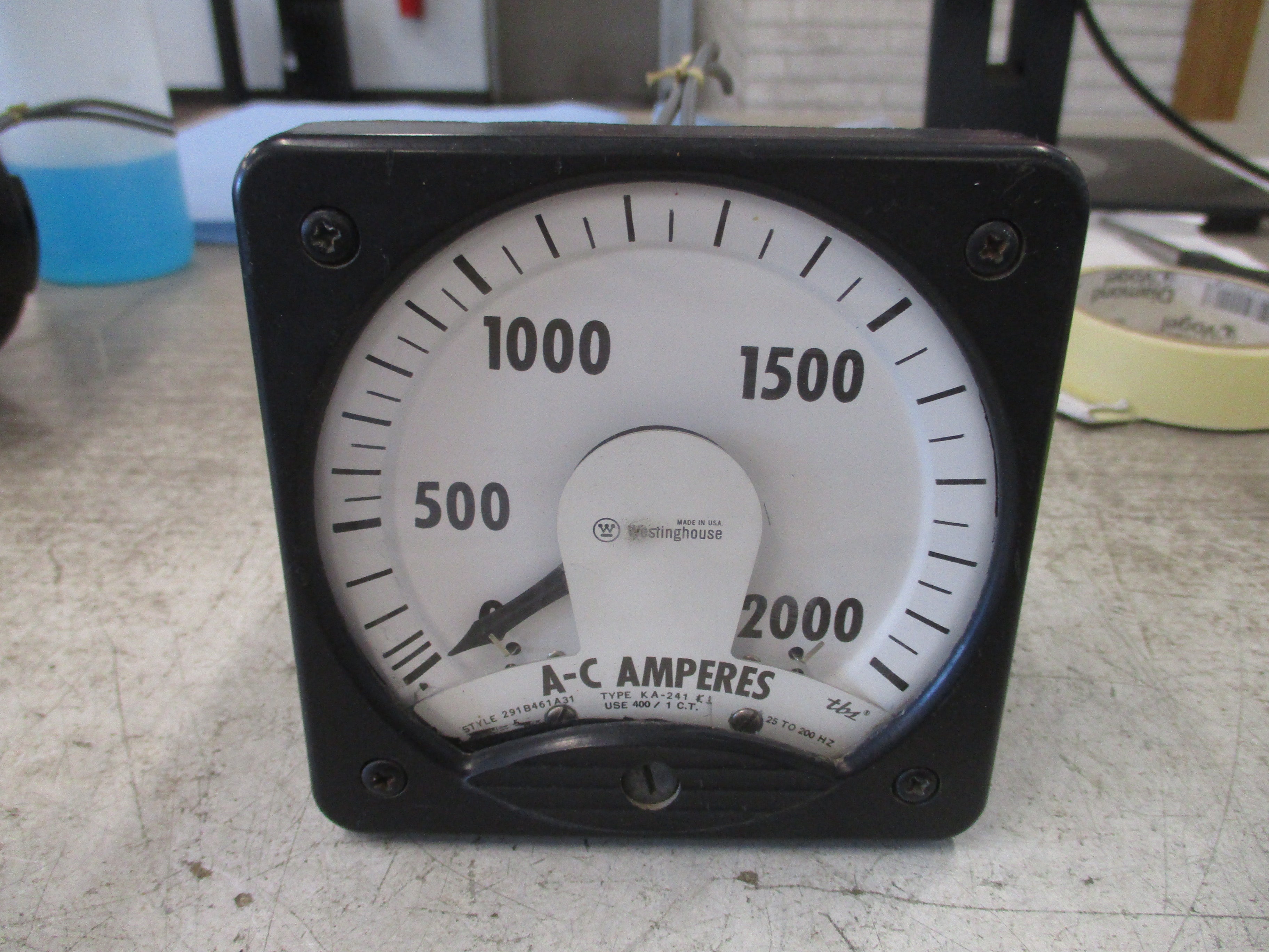 Westinghouse Type KA-241 AC Ammeter 291B461A31 Range: 0-2000A Used