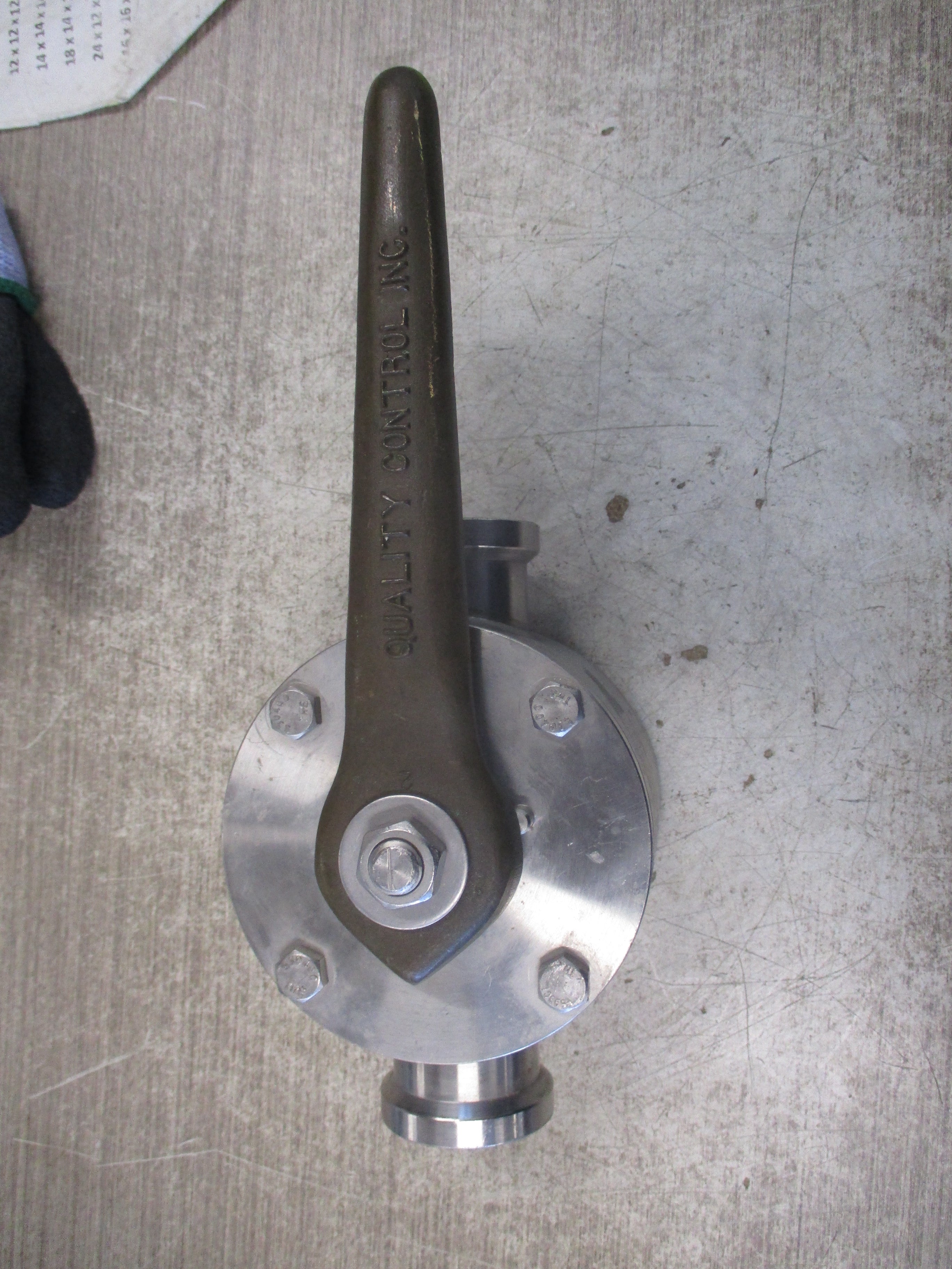 Quality Control Inc. Stainless Steel Tri-Clamp Valve 1.52227S-VTC 2-Way 1.5"