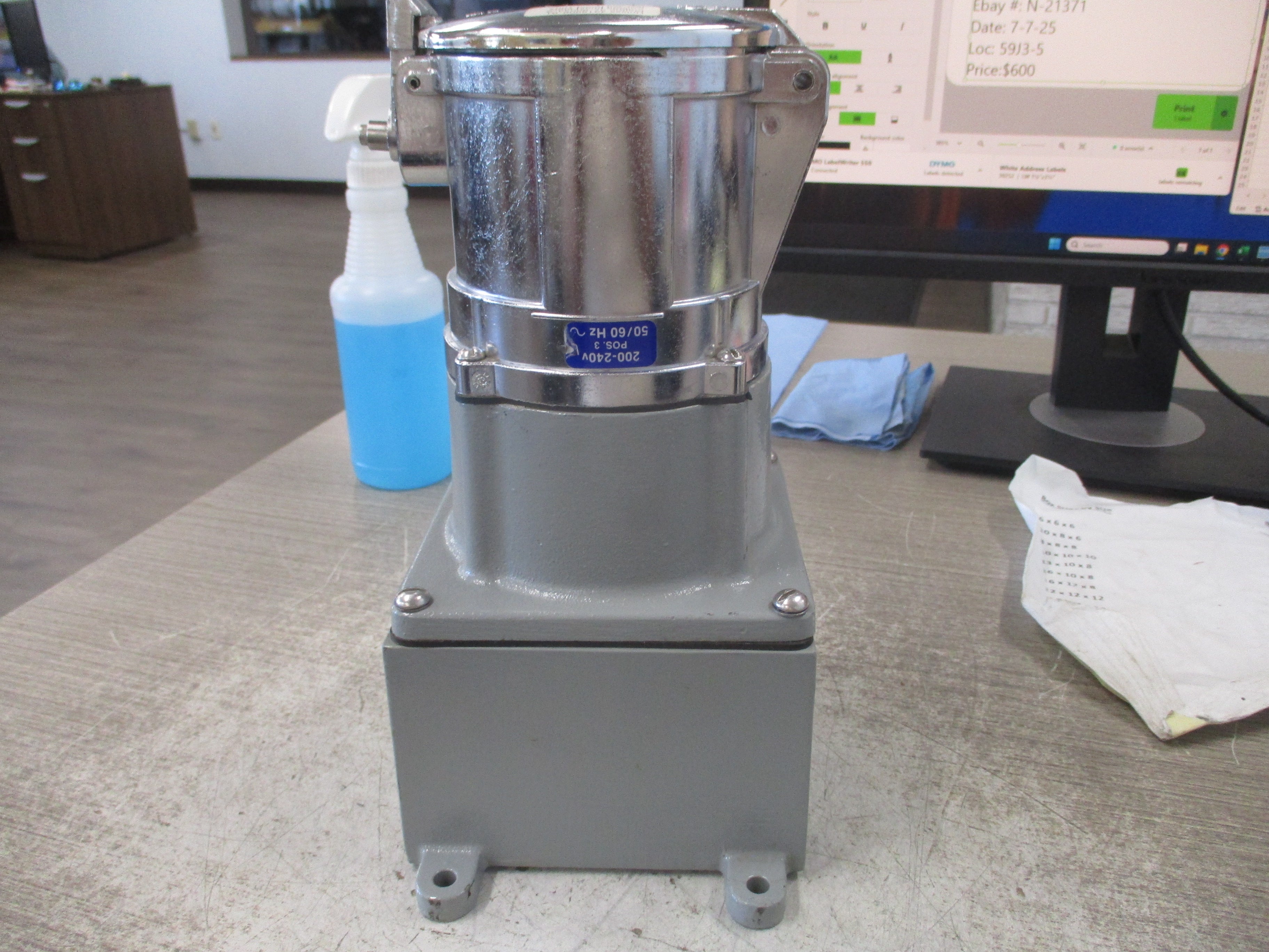 Meltric Steel Receptacle 37-90033-S-DS 100A 600V Used