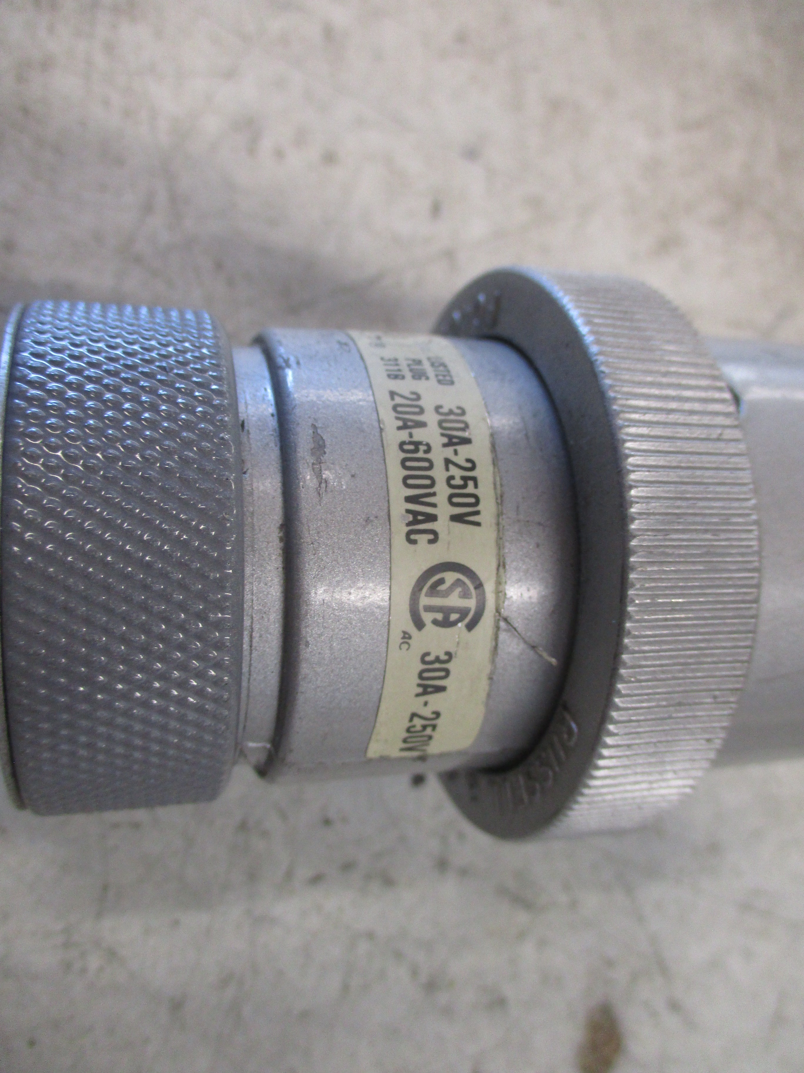 Russellstoll Plug 3750 30/20A 250/600V *Conduit End* Used