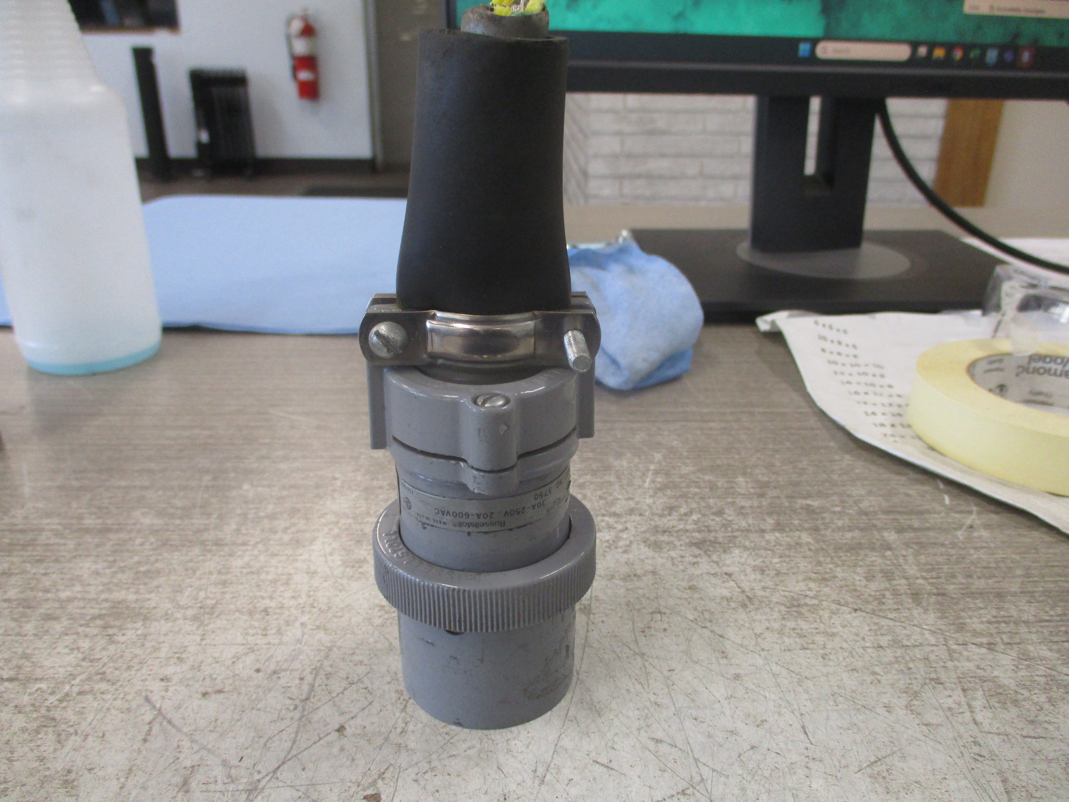 Russellstoll Plug 3750 30/20A 250/600V *Wired End* Used