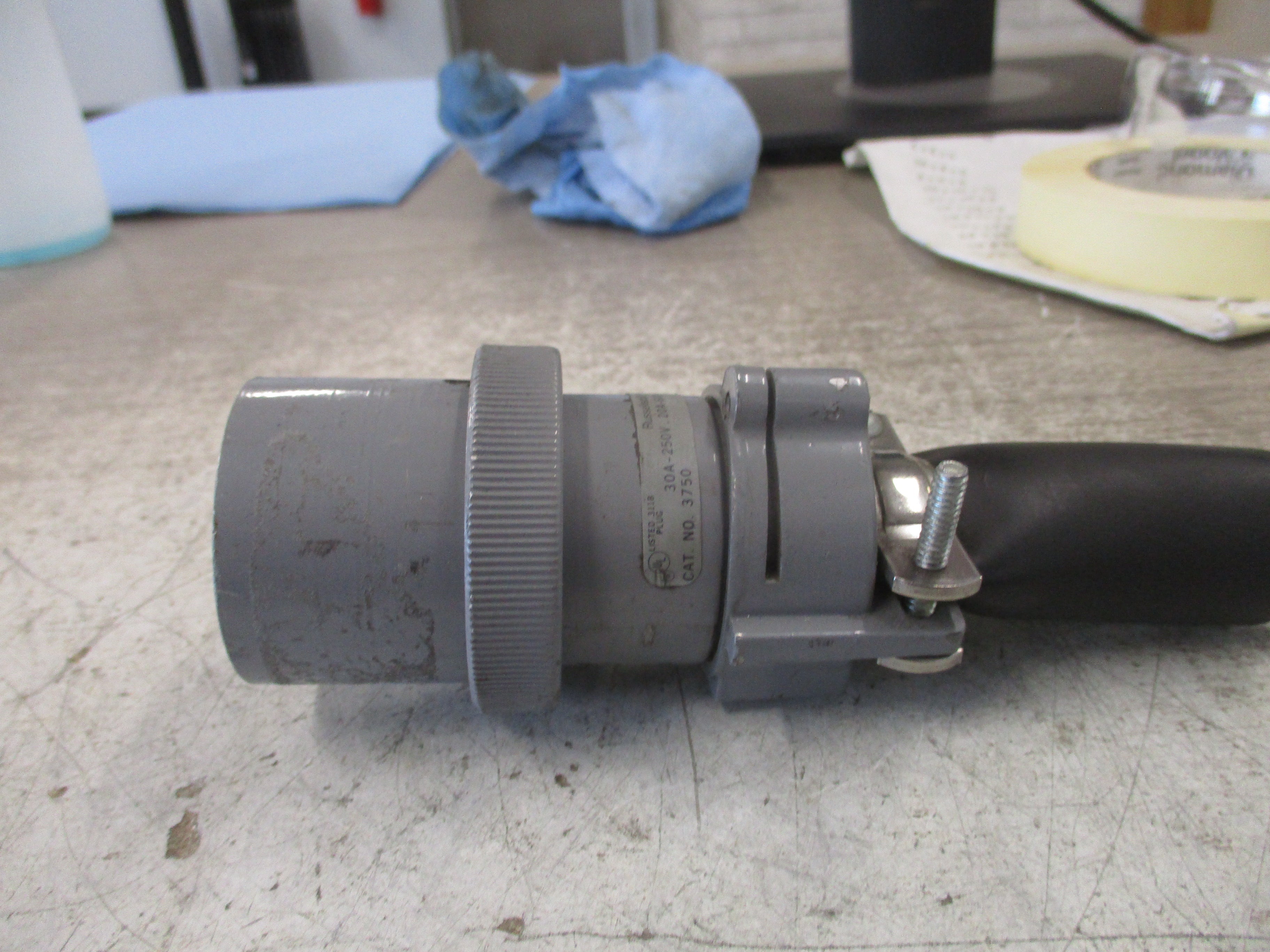 Russellstoll Plug 3750 30/20A 250/600V *Wired End* Used