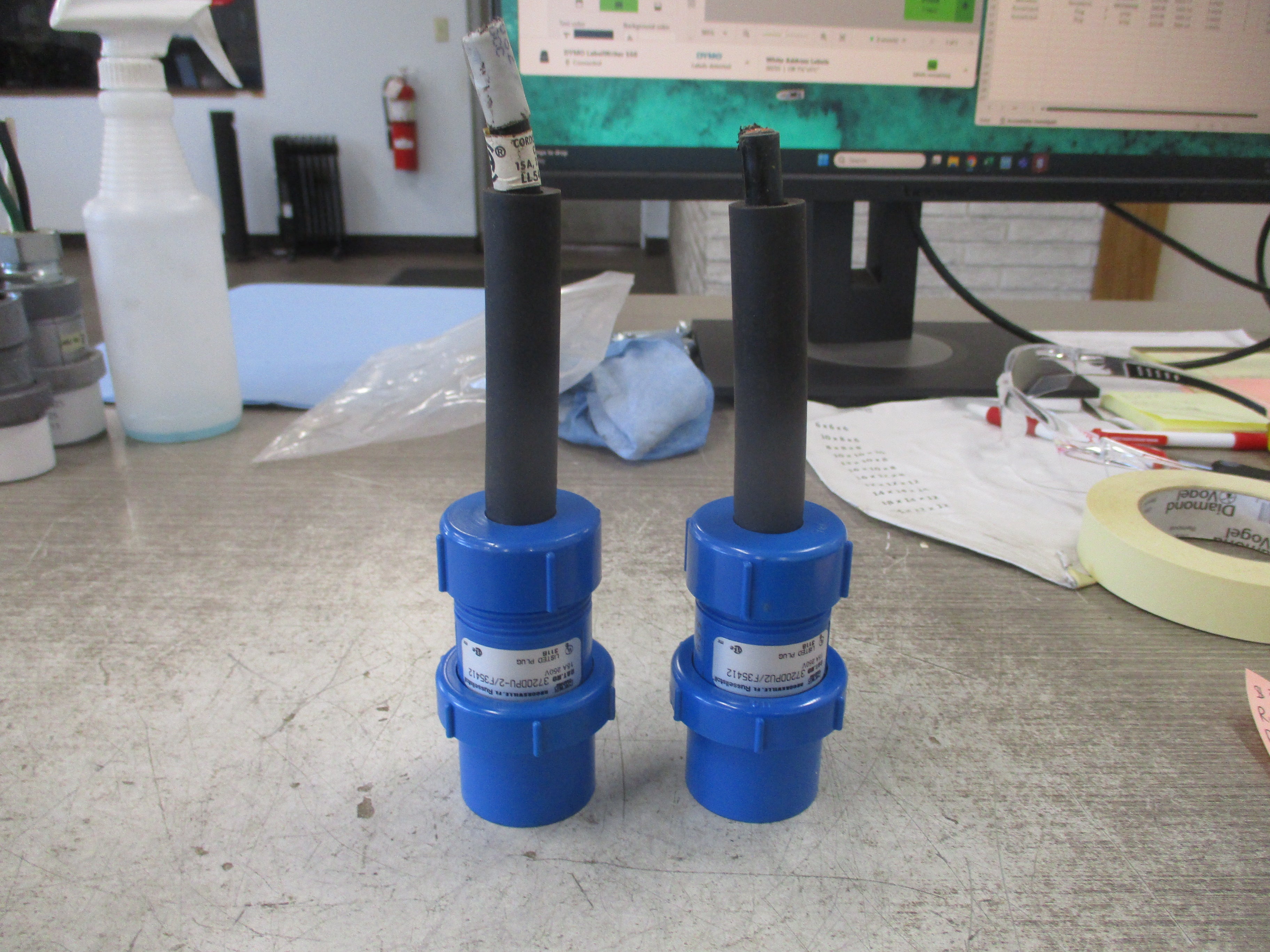 Russellstoll Plug 3720DPU-2/F35412 15A 250V *Lot of 2* Used