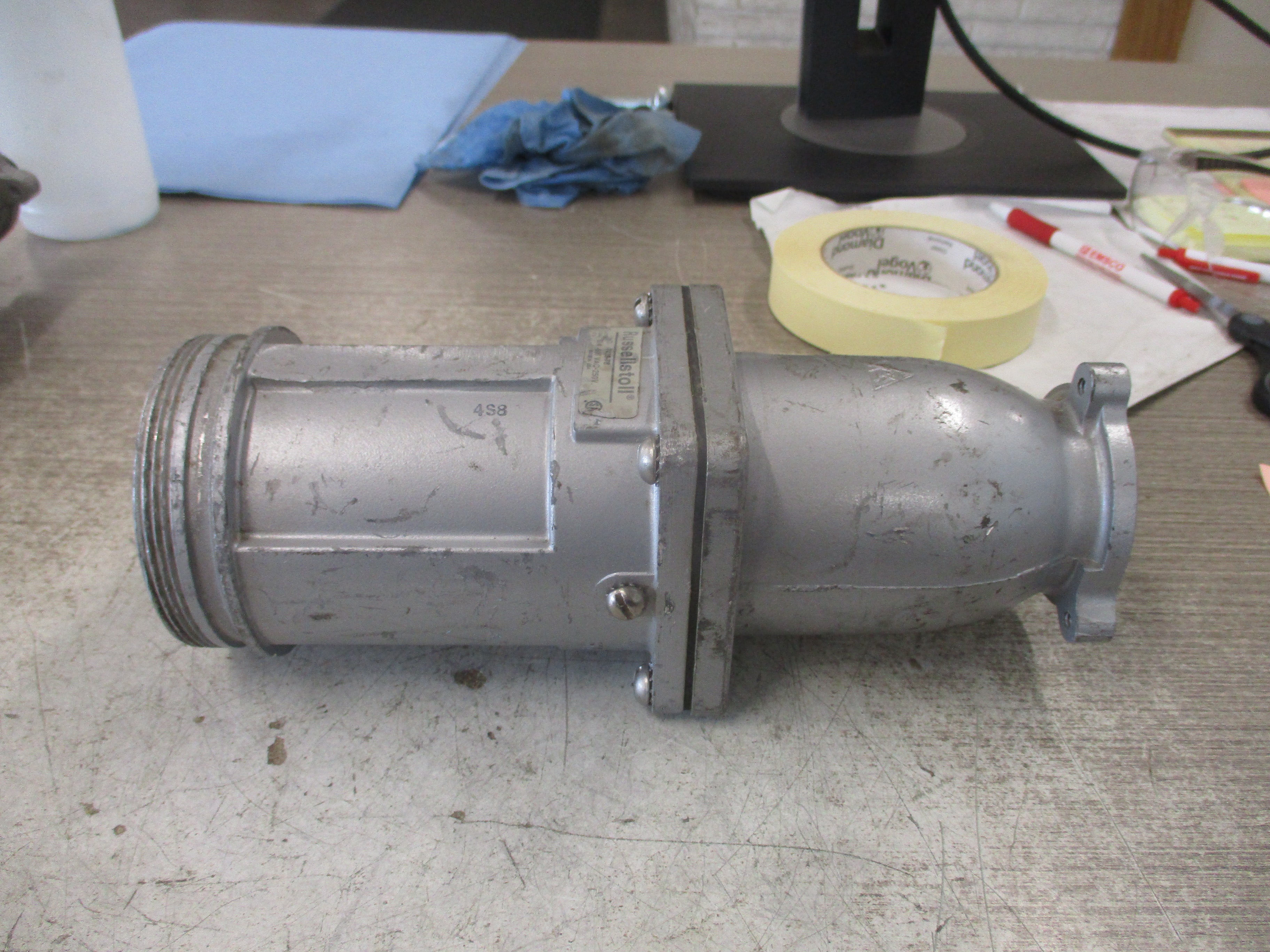 Russellstoll Receptacle 7428-78 60A 600V 3P 4W *Open End* Used