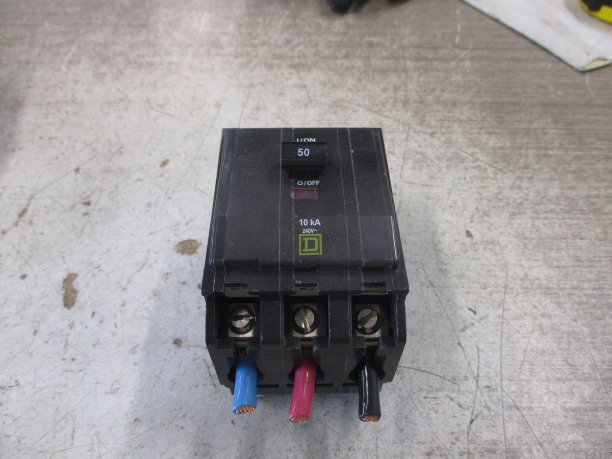 Square D Bolt-On Circuit Breaker QOB350 50A 240V 3P *(1) Mounting Screw* Used