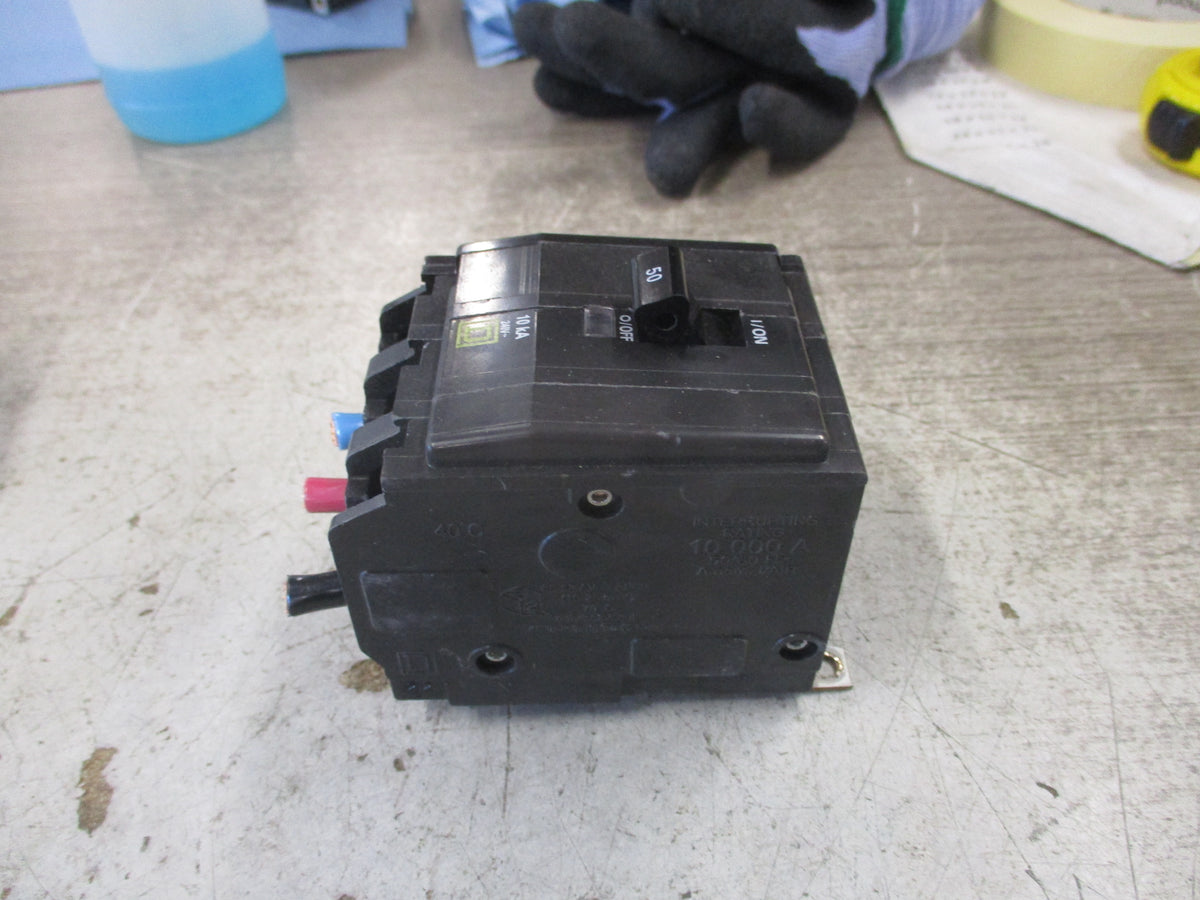 Square D Bolt-On Circuit Breaker QOB350 50A 240V 3P *(1) Mounting Screw* Used