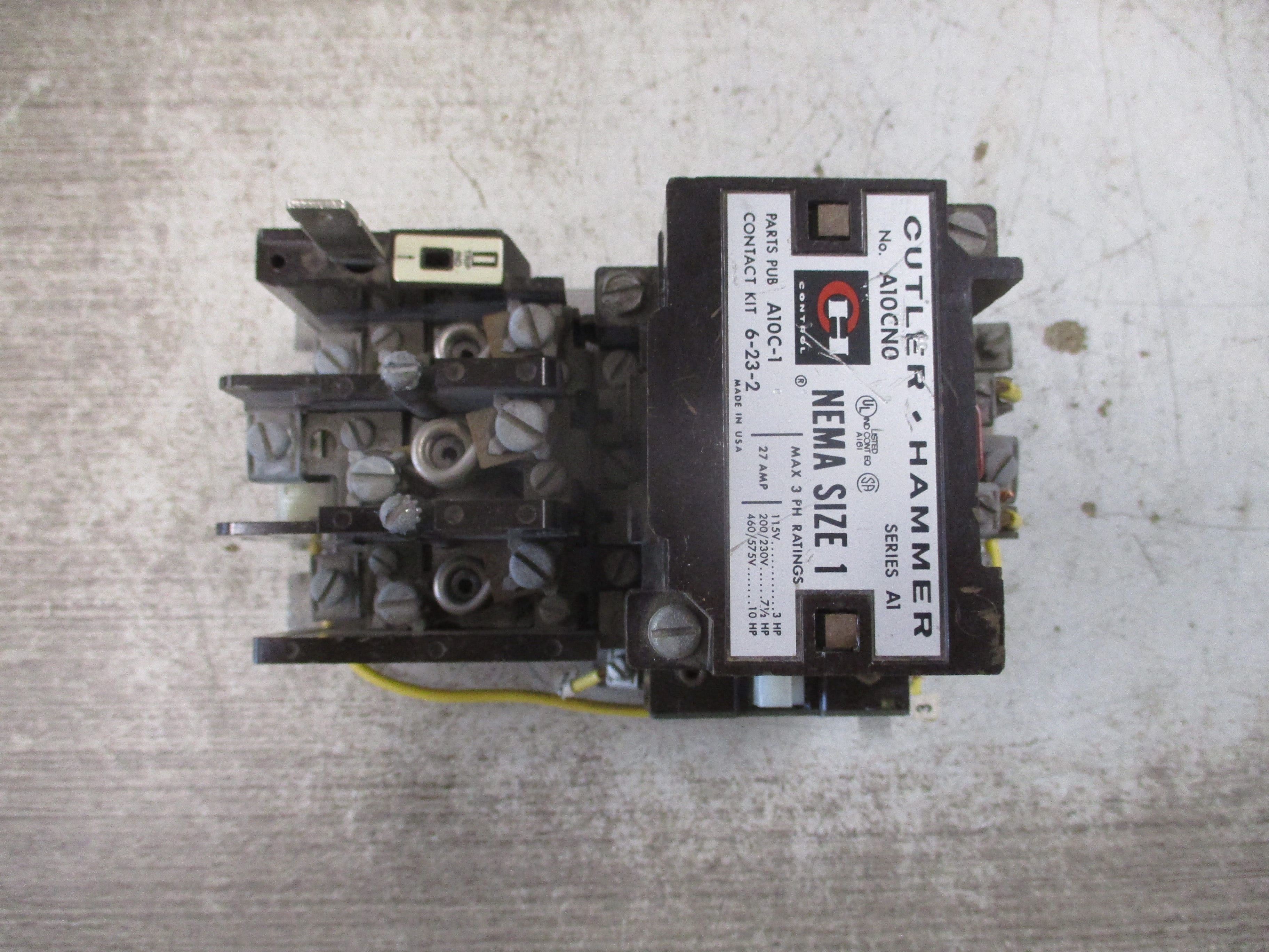 Cutler-Hammer Size 1 Starter A10CN0 Ser. A1 120V Coil 27A Used