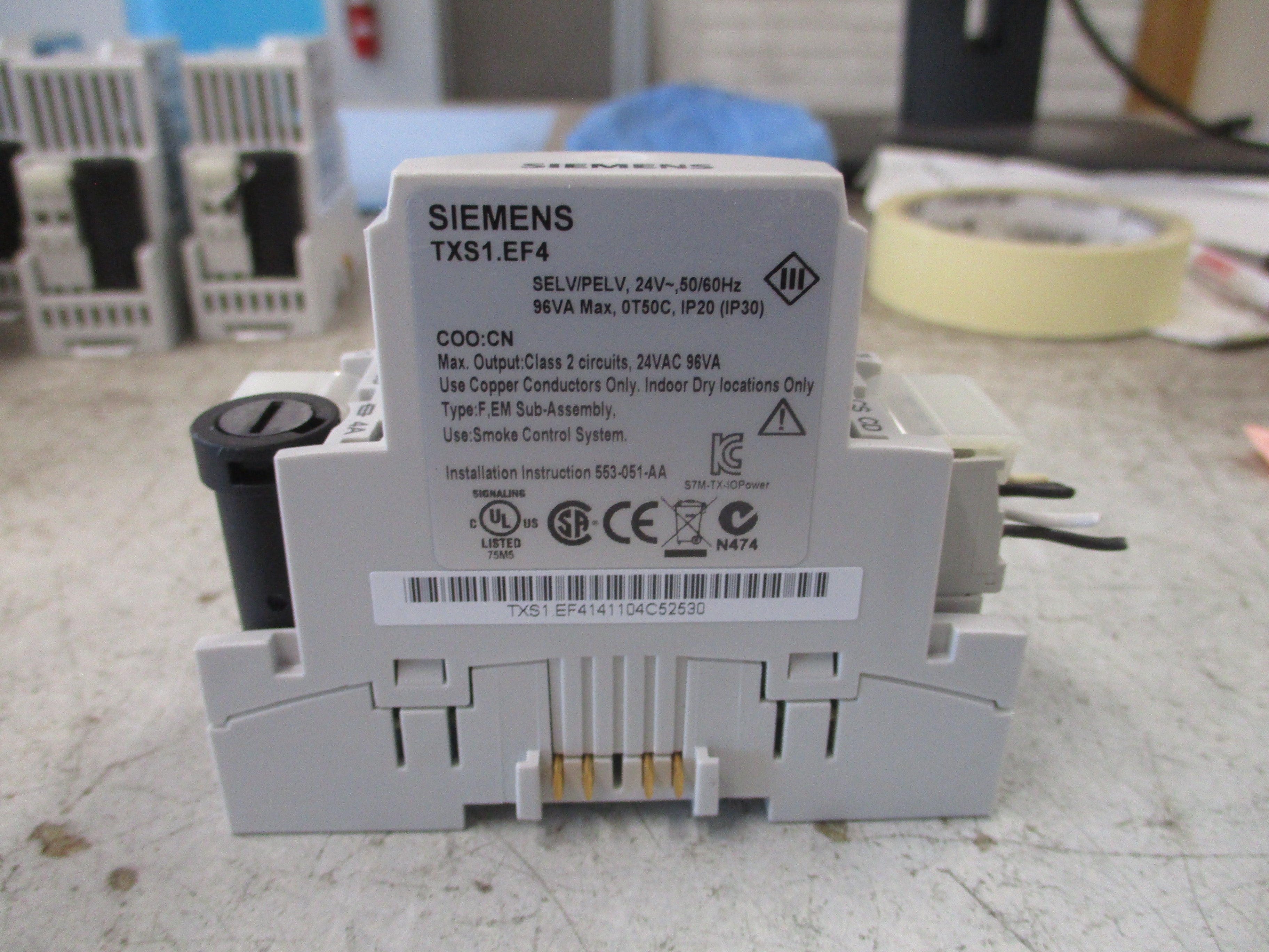 Siemens TX-I/O Bus Connection Module TXS1.EF4 4A Fuse Used