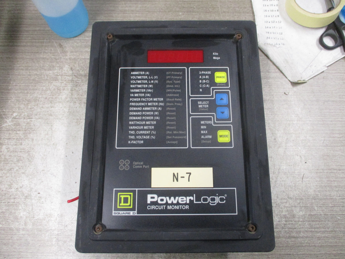 Square D PowerLogic Circuit Monitor 3020 CM-2150 100-264VAC 20-27VA 50/60Hz Used