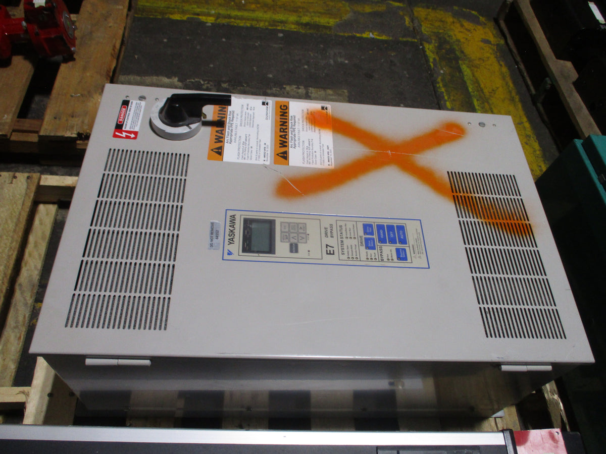 Yaskawa E7 AC Drive W/Bypass E7LVB040CY 40HP 3Ph Used