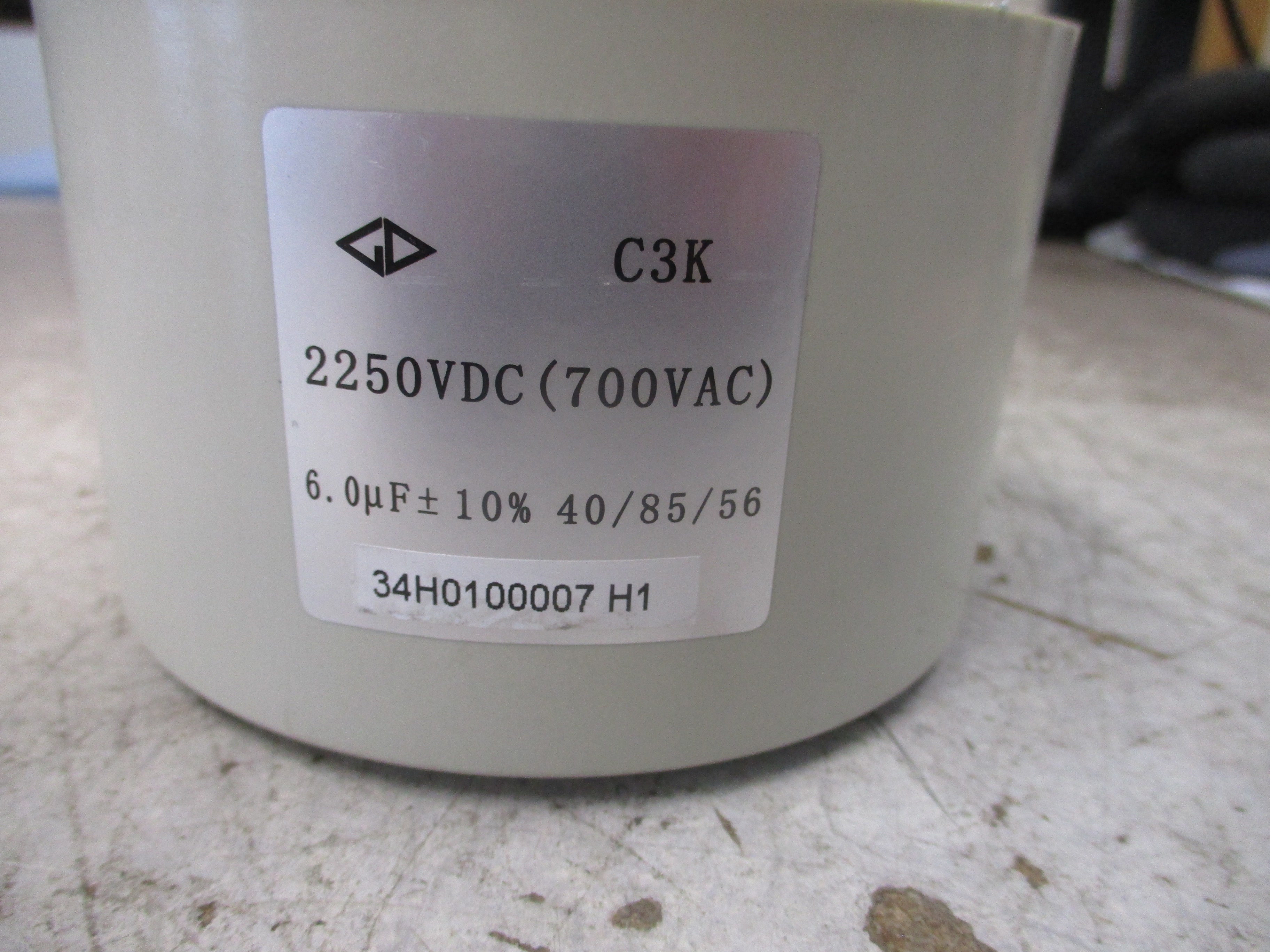 GD Snubber Capacitor C3K 6.0uF 2250VDC 700VAC Used