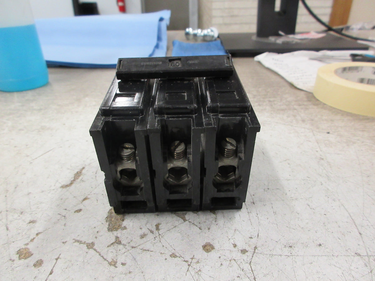 Westinghouse Type BA Bolt-On Circuit Breaker BAB3060H 60A 240V 3P Used