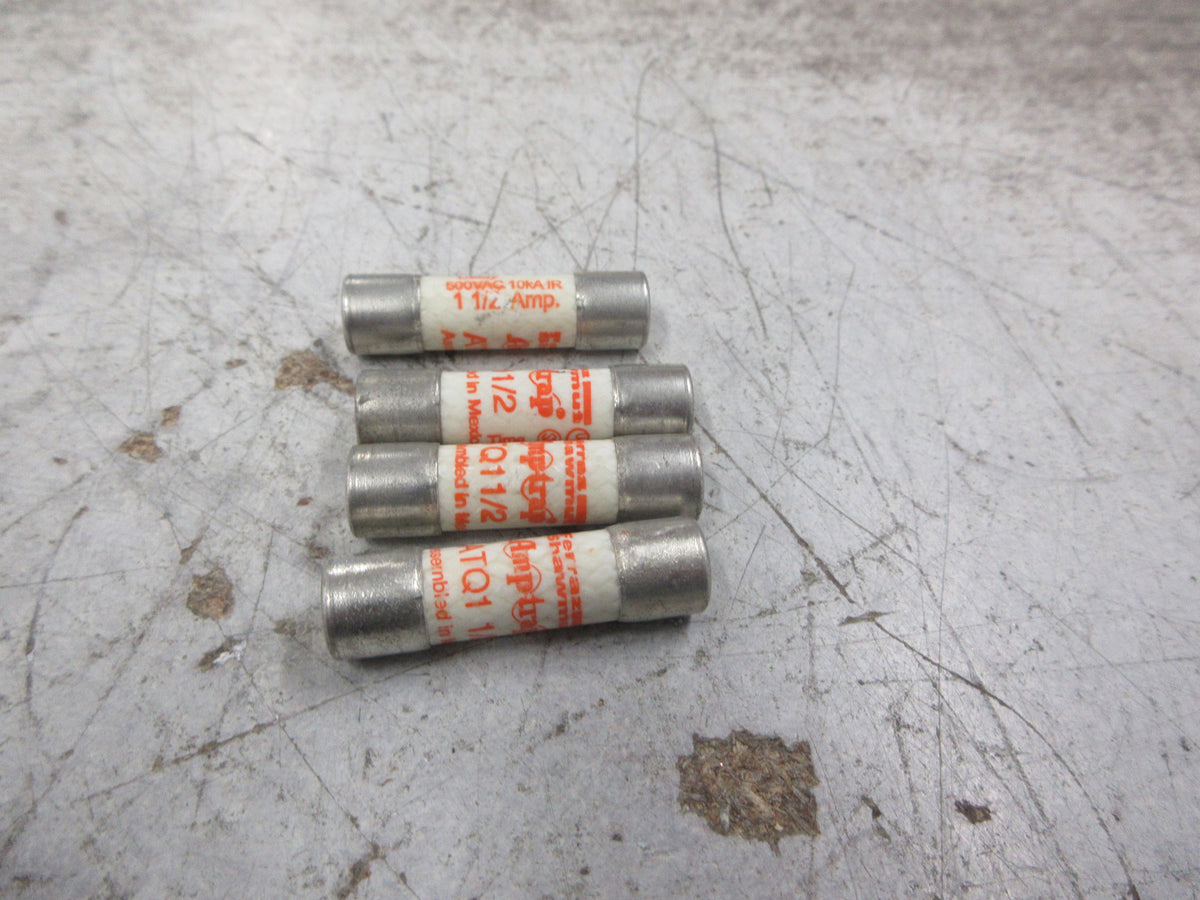 Gould/Ferraz Shawmut Amp-Trap Fuse ATQ1-1/2 1 1/2A 500V *Lot of 4* Used
