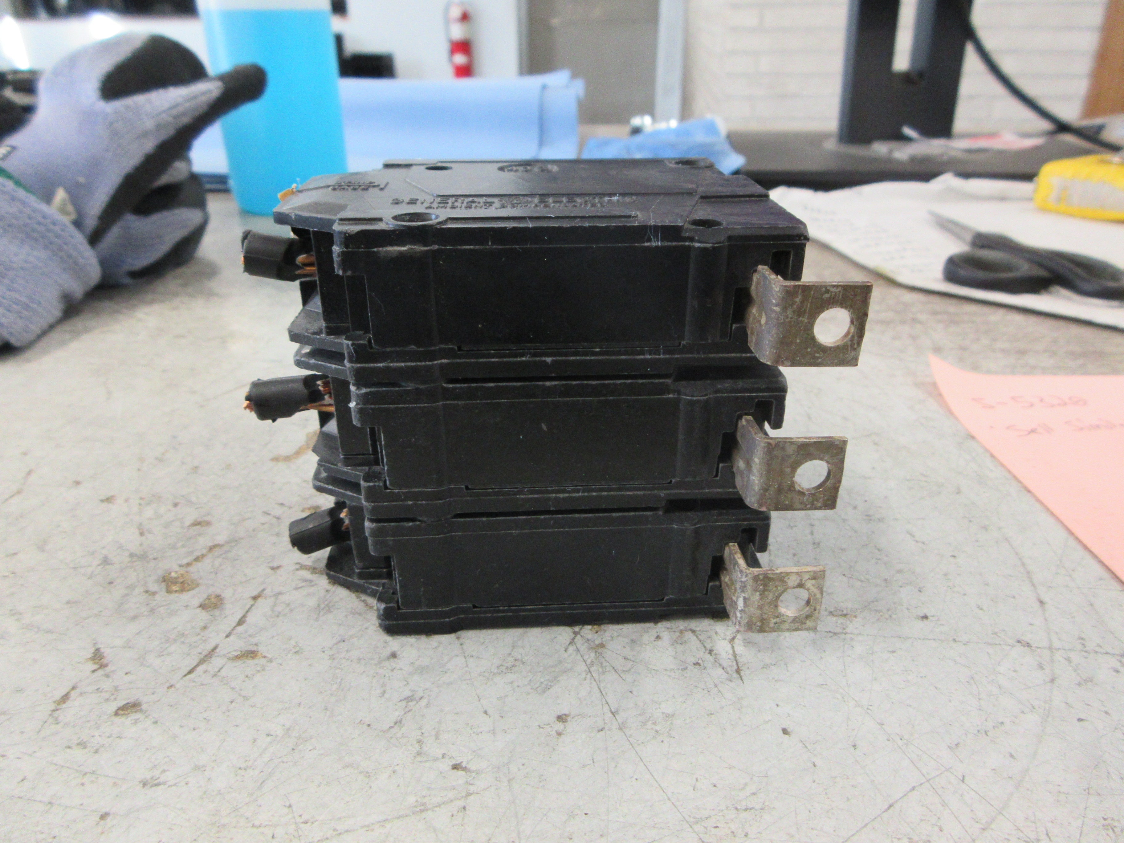 GE Bolt-On Circuit Breaker THQB3160 60A 240V 3P *No Mounting Screws* Used