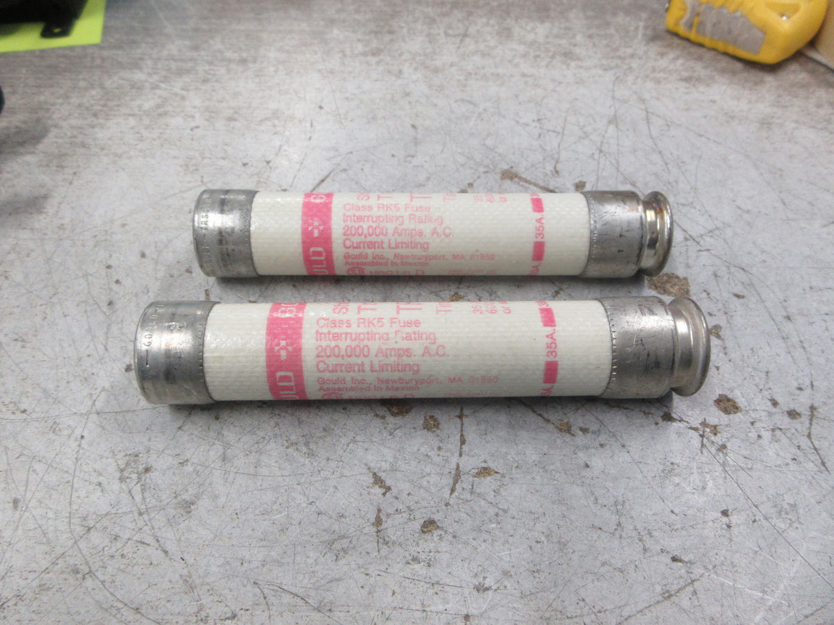Gould Shawmut Tri-onic Fuse TRS35R 35A 600V *Lot of 2* Used
