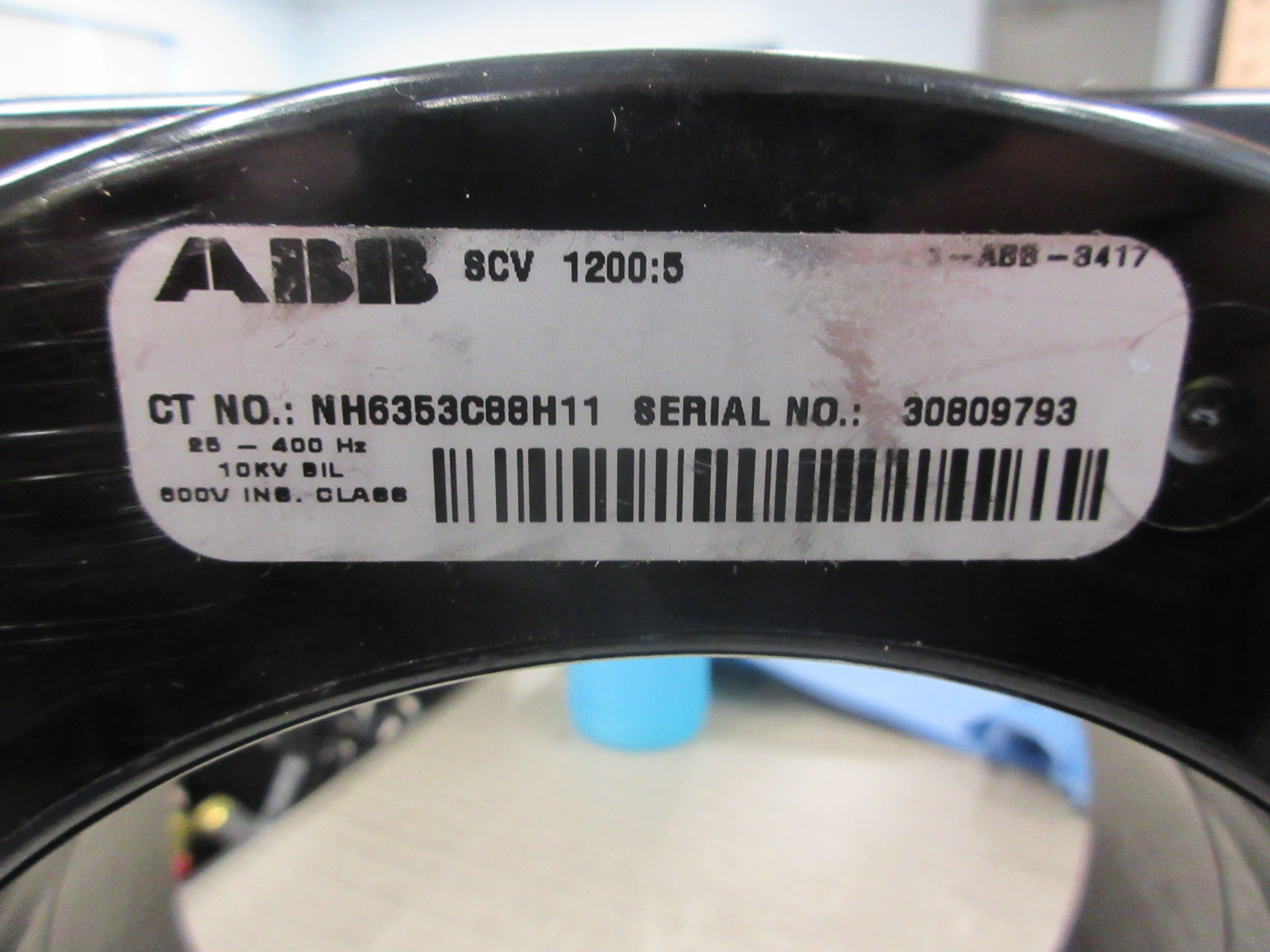ABB Current Transformer NH6353C88H11 Ratio 1200:5A 600V 25-400Hz 10KV BIL Used