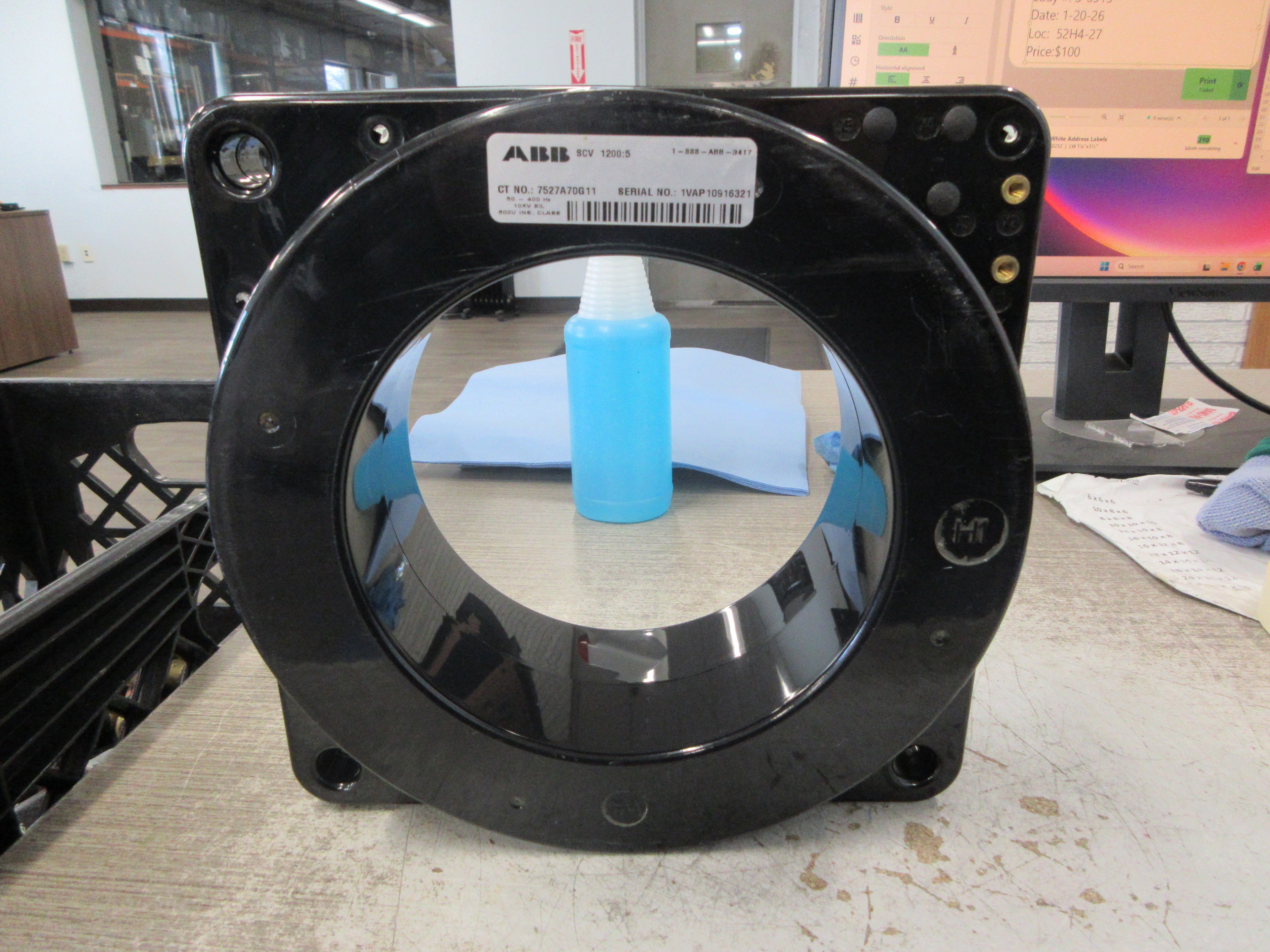 ABB SCV Current Transformer 7527A70G11 Ratio 1200:5A 600V 50-400Hz 10kV BIL