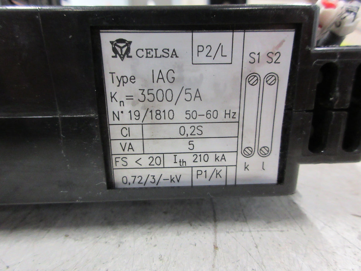 Celsa Type IAG Current Transformer P2/L Ratio 3500:5A 50-60Hz 5VA Used