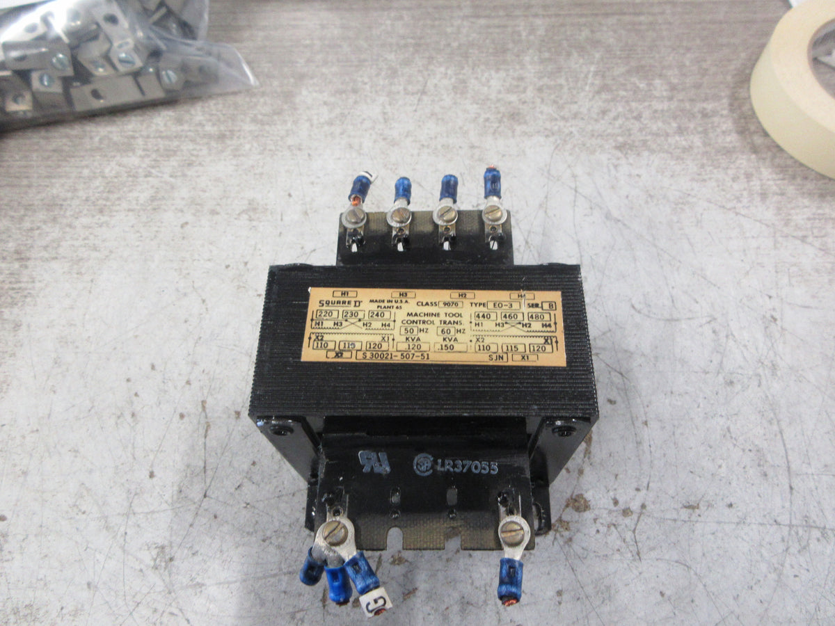 Square D Control Transformer 9070 EO-3 Ser. B 0.150 KVA Pri: 240/480V Used
