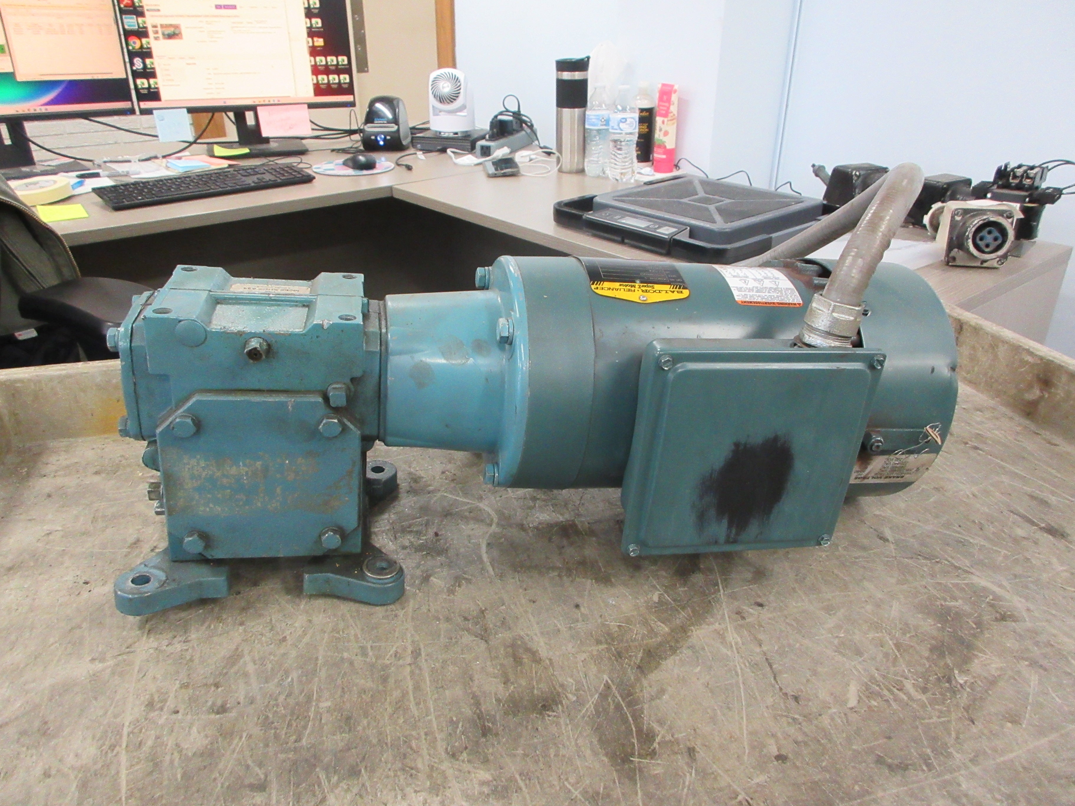 Baldor / Electra-Gear Gearmotor VEBM3546-S / ABC21C525N/F 1HP Used