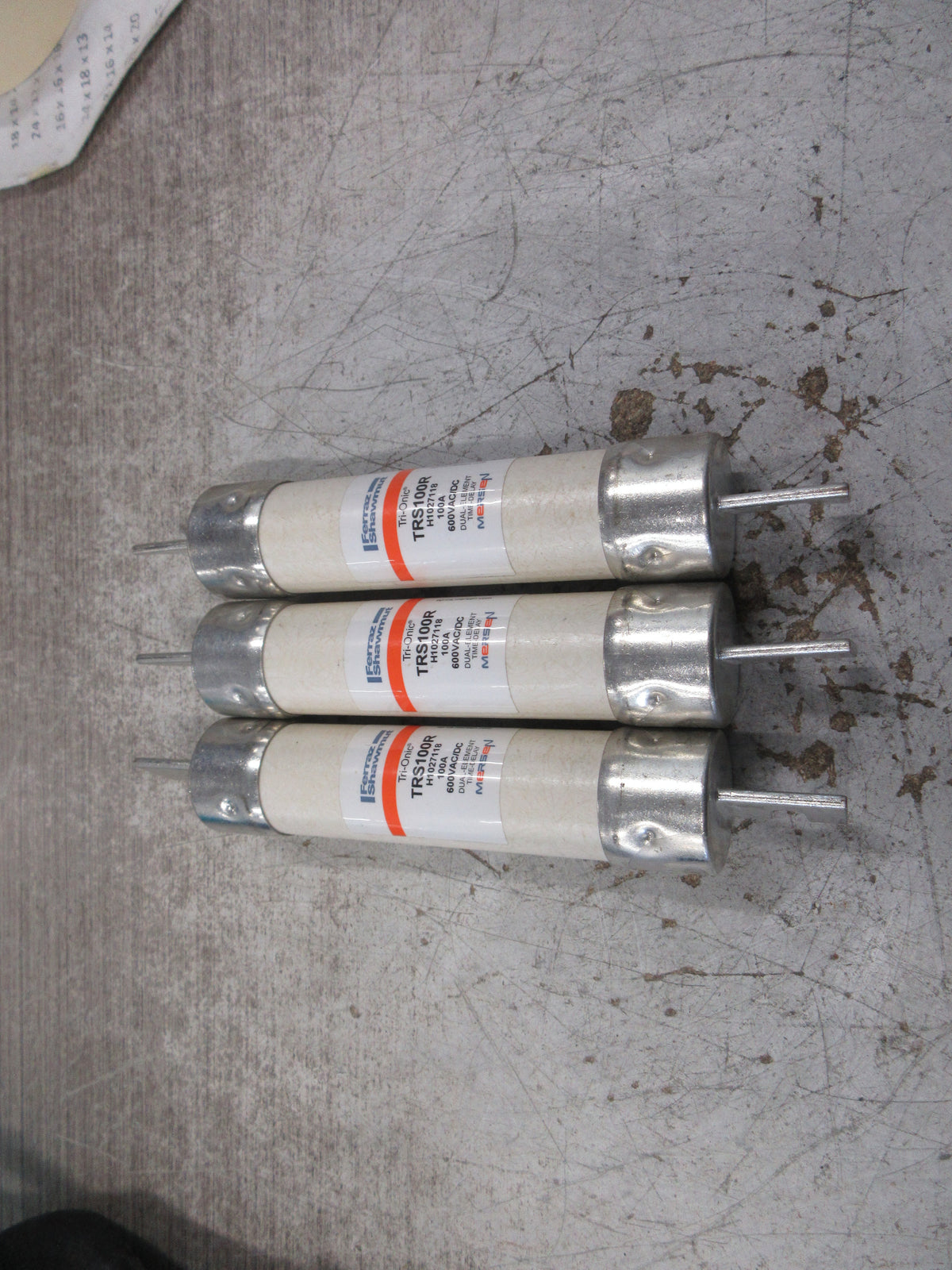Mersen Ferraz Shawmut Tri-Onic Fuse TRS100R 100A 600V *Lot of 3* Used