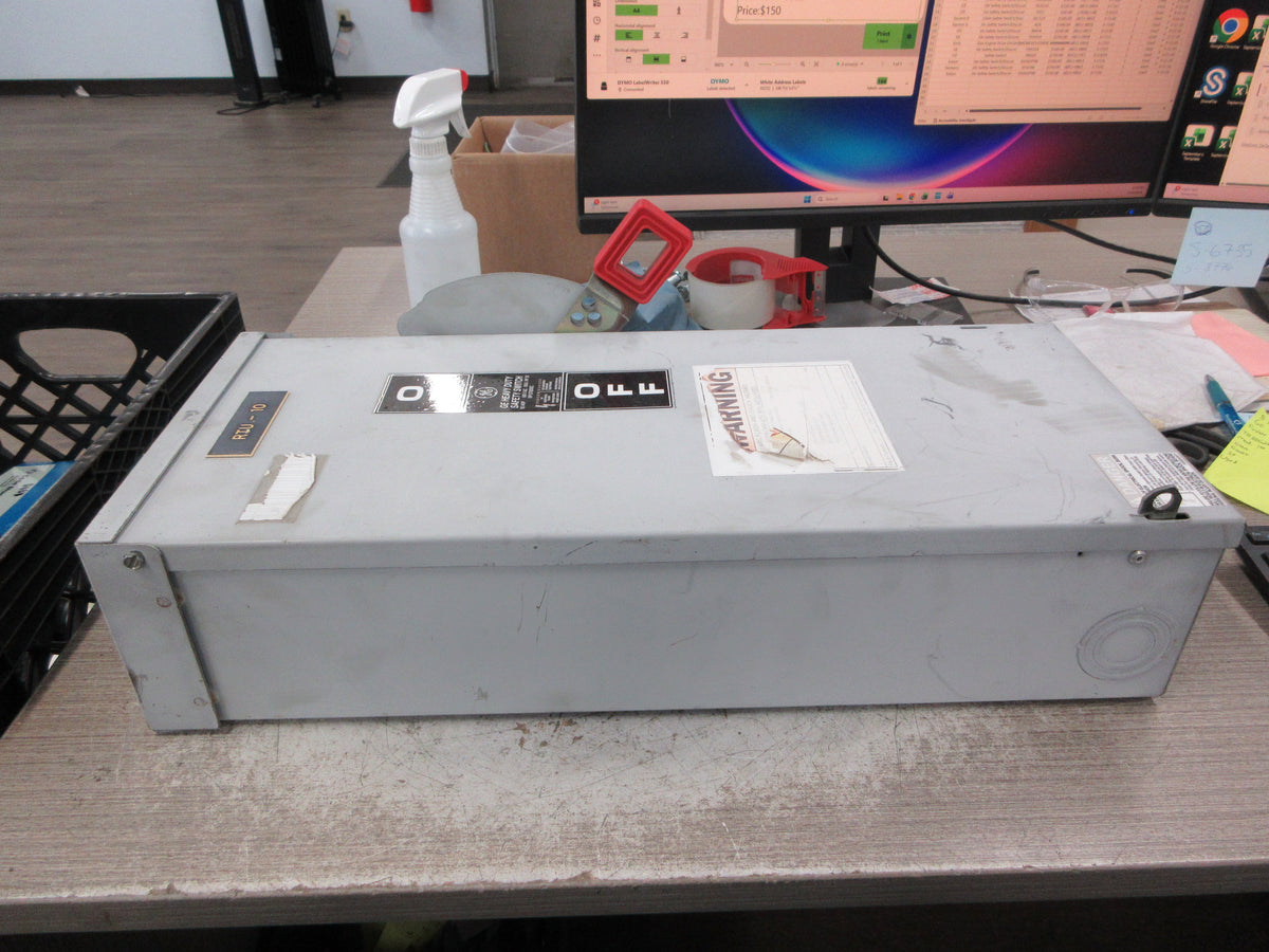 GE Fusible 3R Safety Switch/Disconnect TH3362R Mod. 10 60A 600V 3P Used