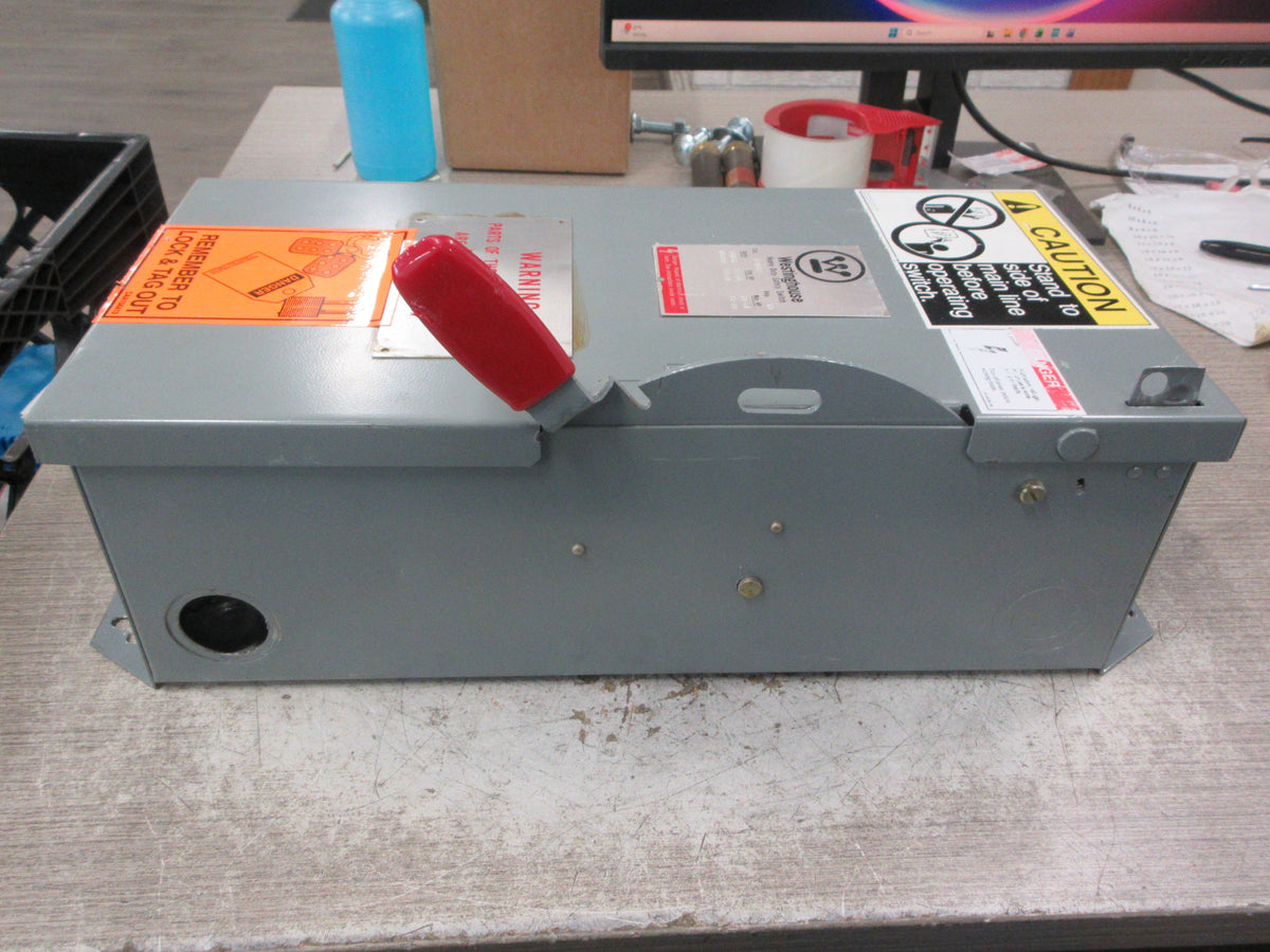 Westinghouse Fusible Safety Switch/Disconnect HFN362 60A 600V 3P Used