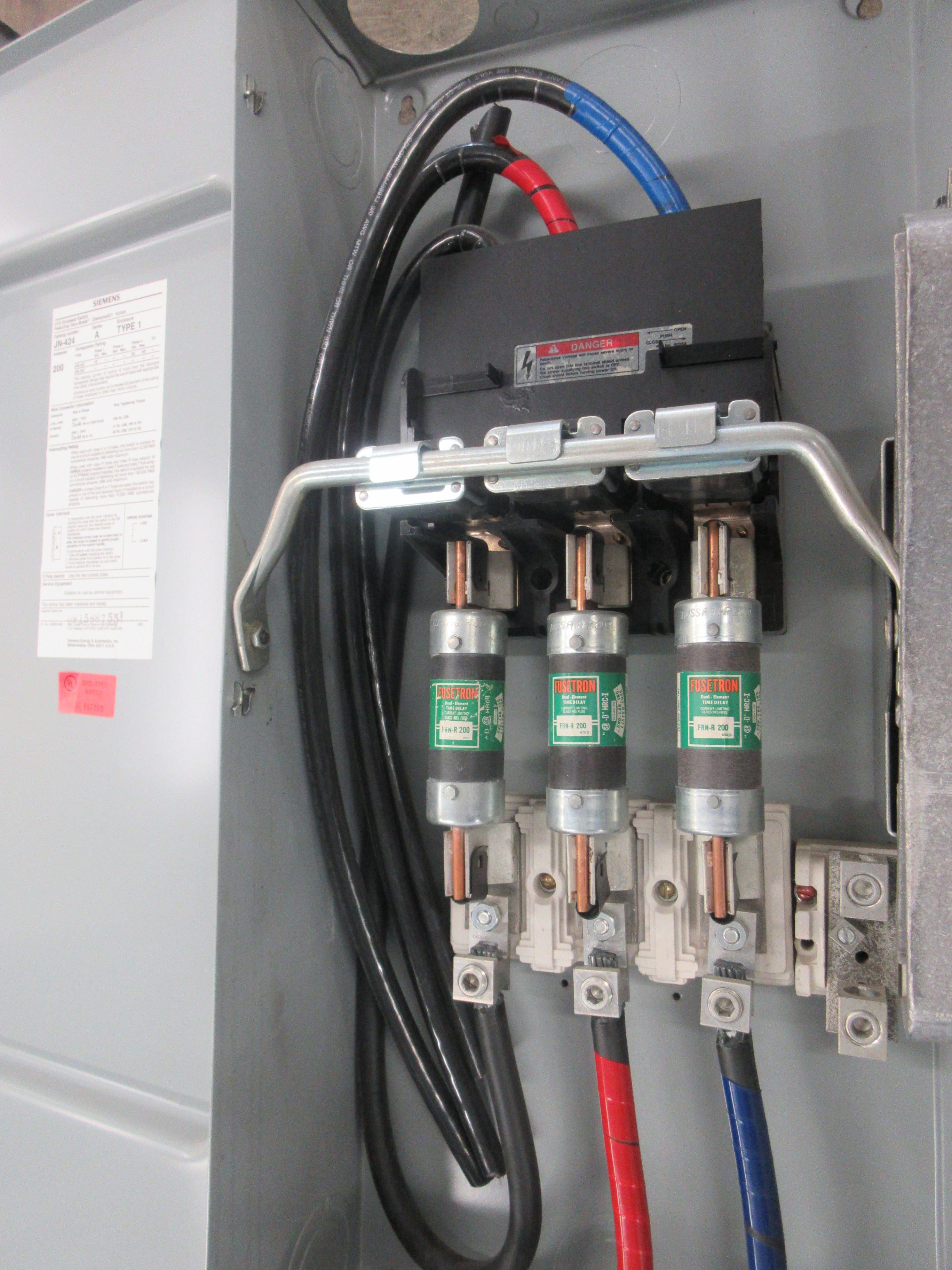 Siemens ITE Fusible Safety Switch/Disconnect JN424 Ser. A 200A 240V 3P Used