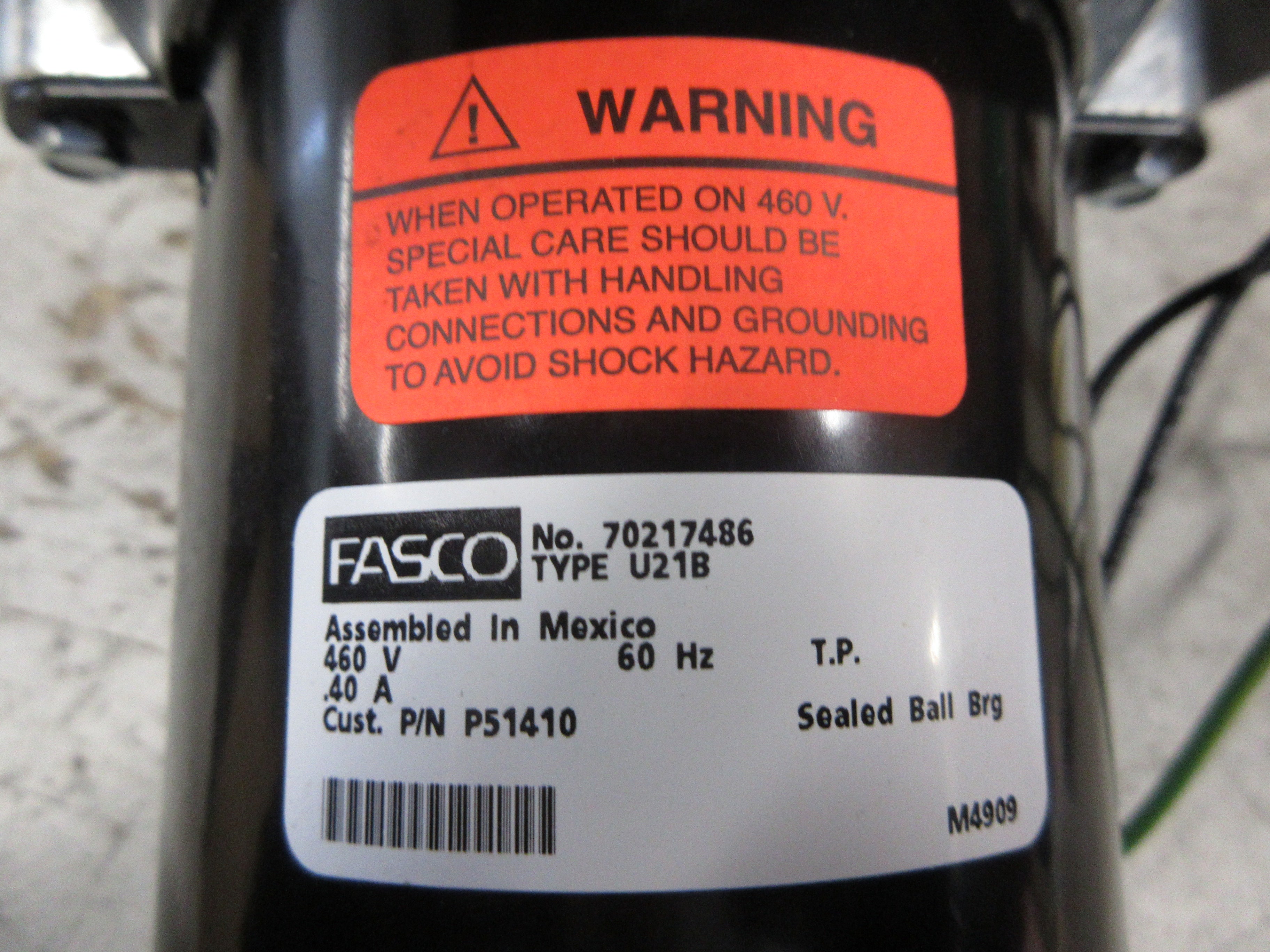 Fasco Blower P51410 460V 60Hz 0.40A New Surplus