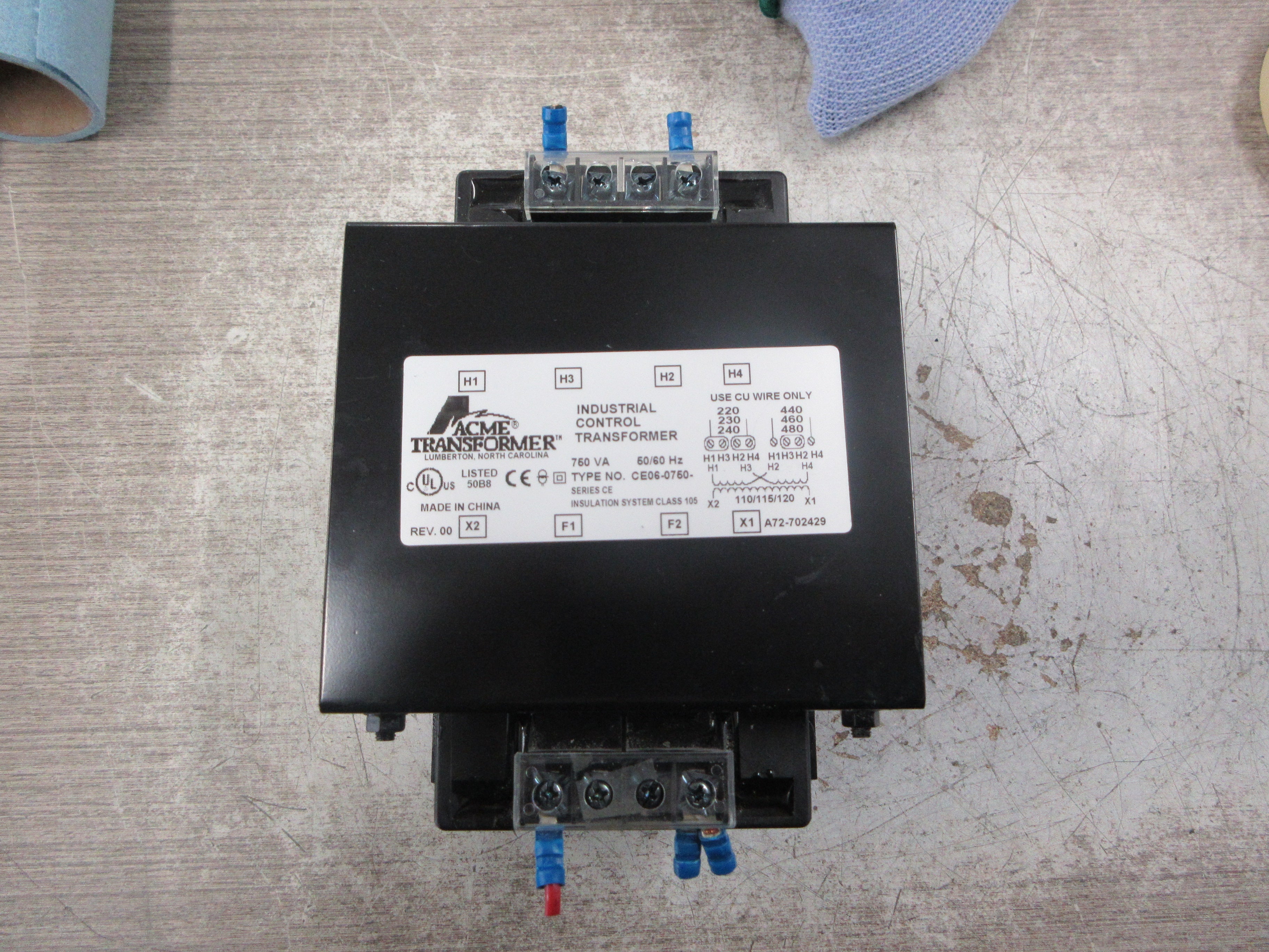 Acme Transformer Control Transformer CE06-0750 750VA Pri: 240/480V Used