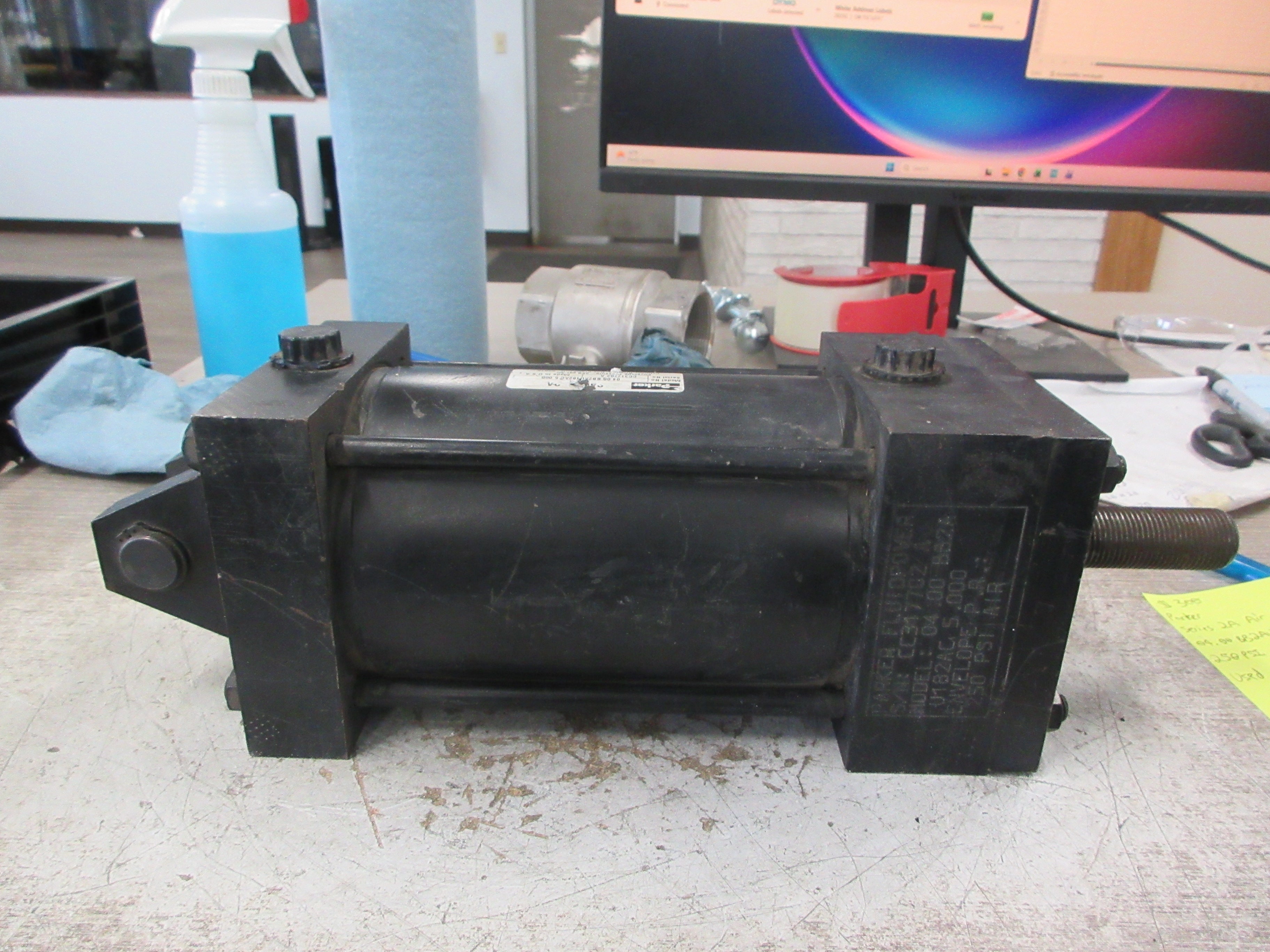 Parker Series 2A Air Cylinder 04.00 BB2AU182AC 5.000 250 PSI Used