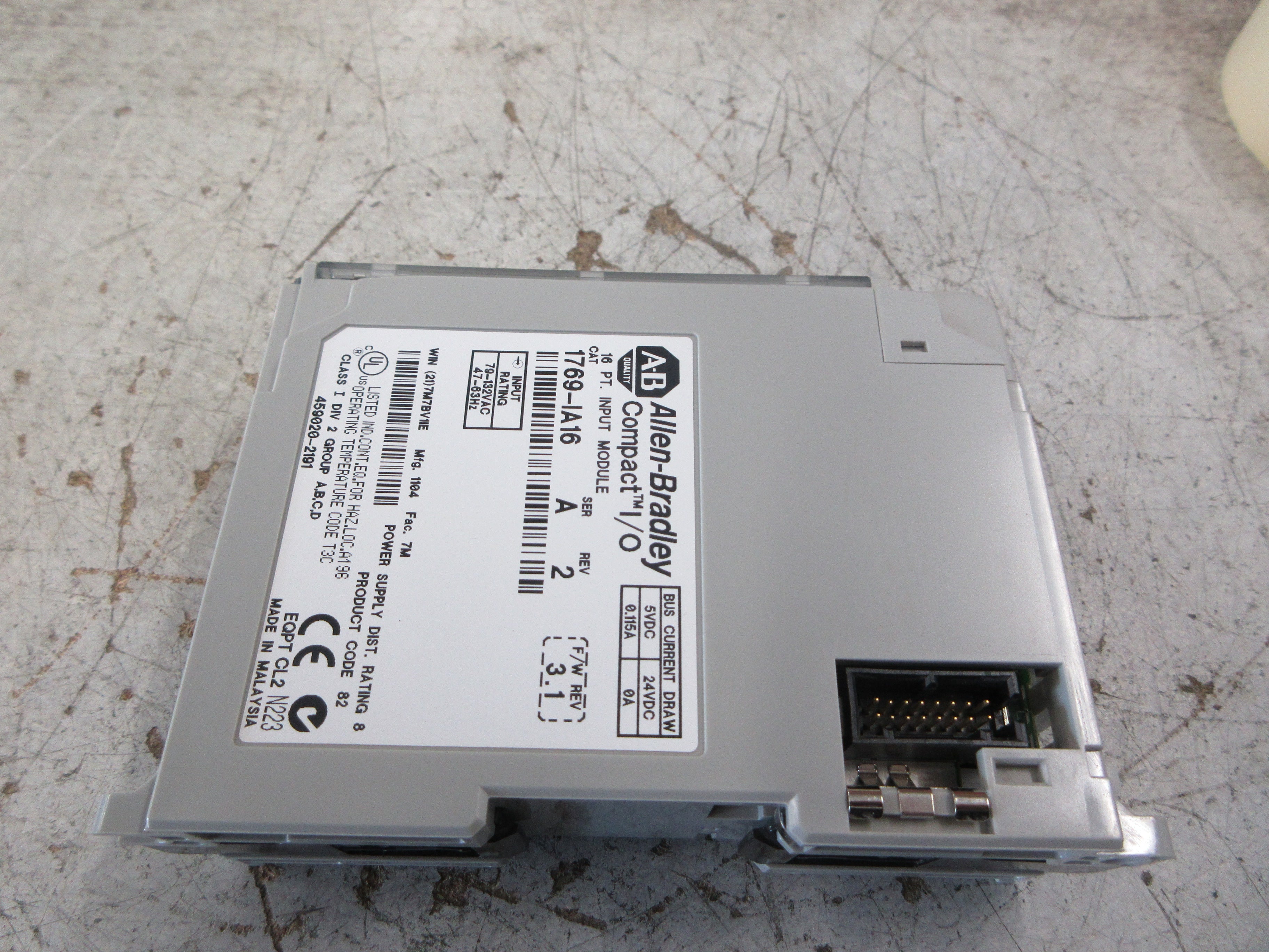 Allen-Bradley Compact I/O Input Module 1769-IA16 Ser. A F/W Rev. 3.1 Rev. 2 Used