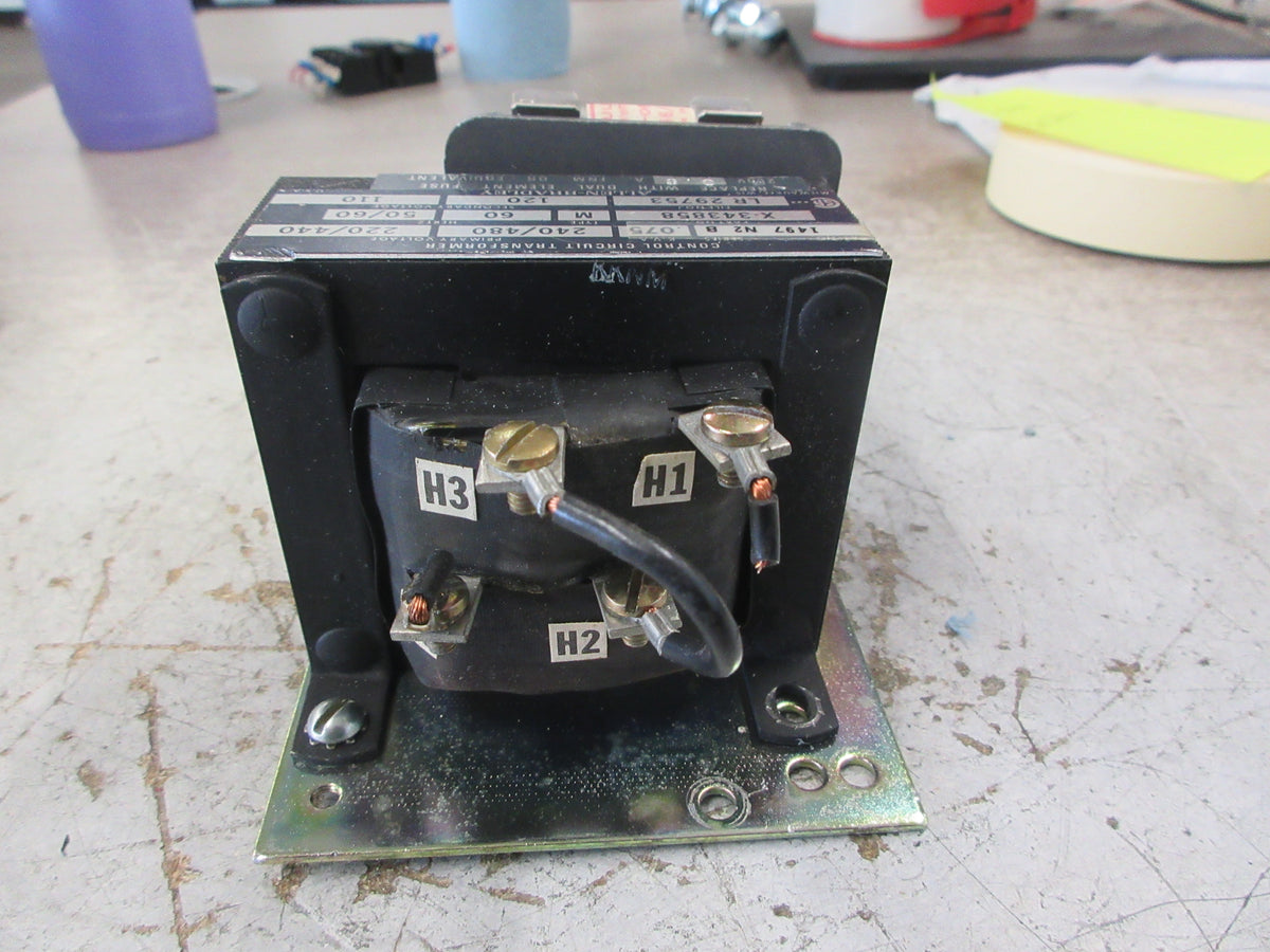 Allen-Bradley Control Transformer 1497 N2 Ser. B 0.075 KVA Pri: 240/480V Used