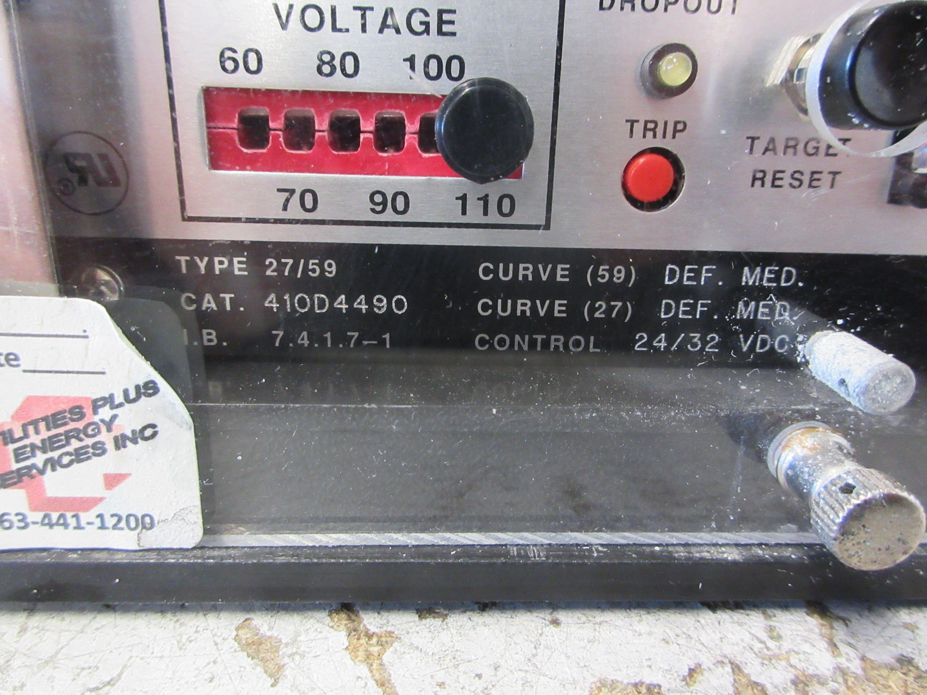ABB Circuit shield Type 27/59 Under/Over Voltage Relay 410D4490 Used