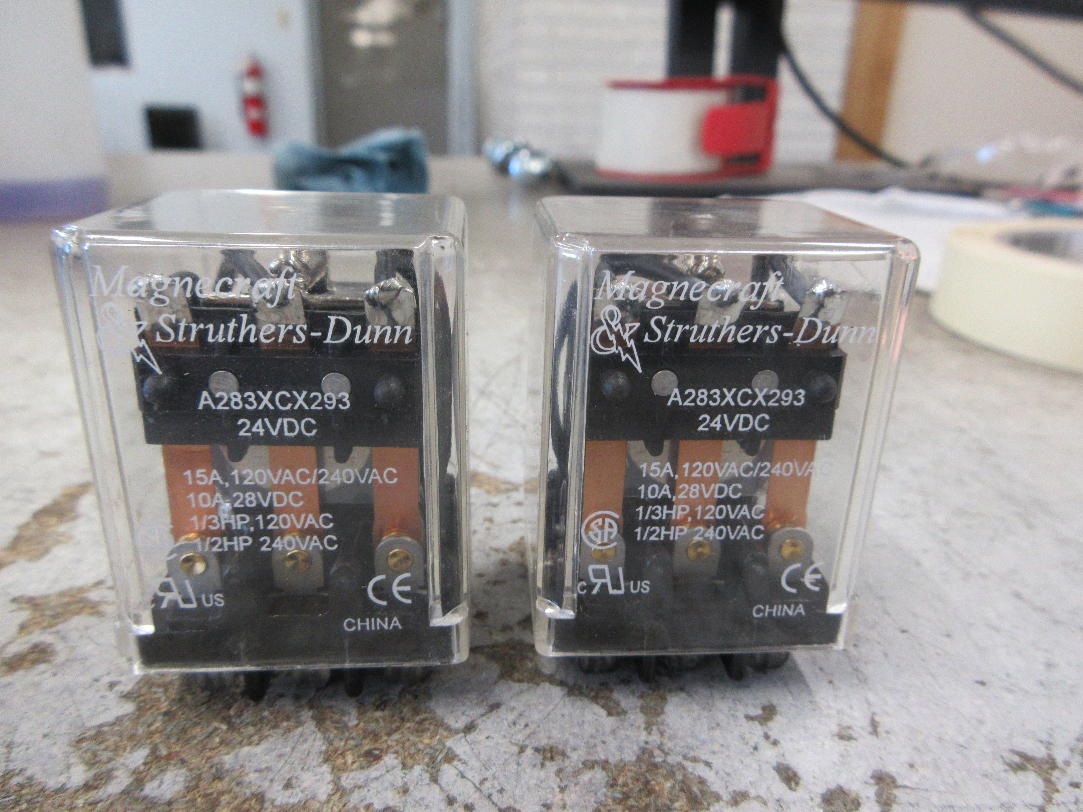 Magnecraft Struthers-Dunn Relay A283XCX293 24VDC Coil *Lot of 2* *No Base* Used