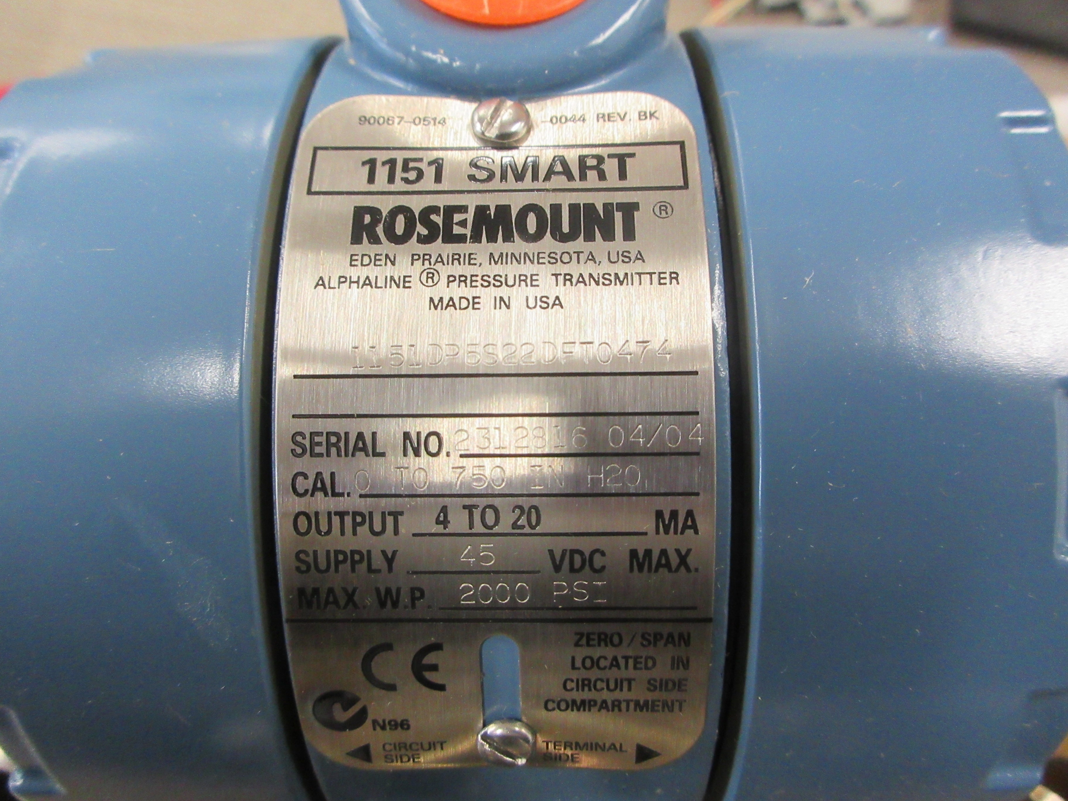 Rosemount Model 1151 Pressure Transmitter 1151DP5S22DFT0474 New Surplus