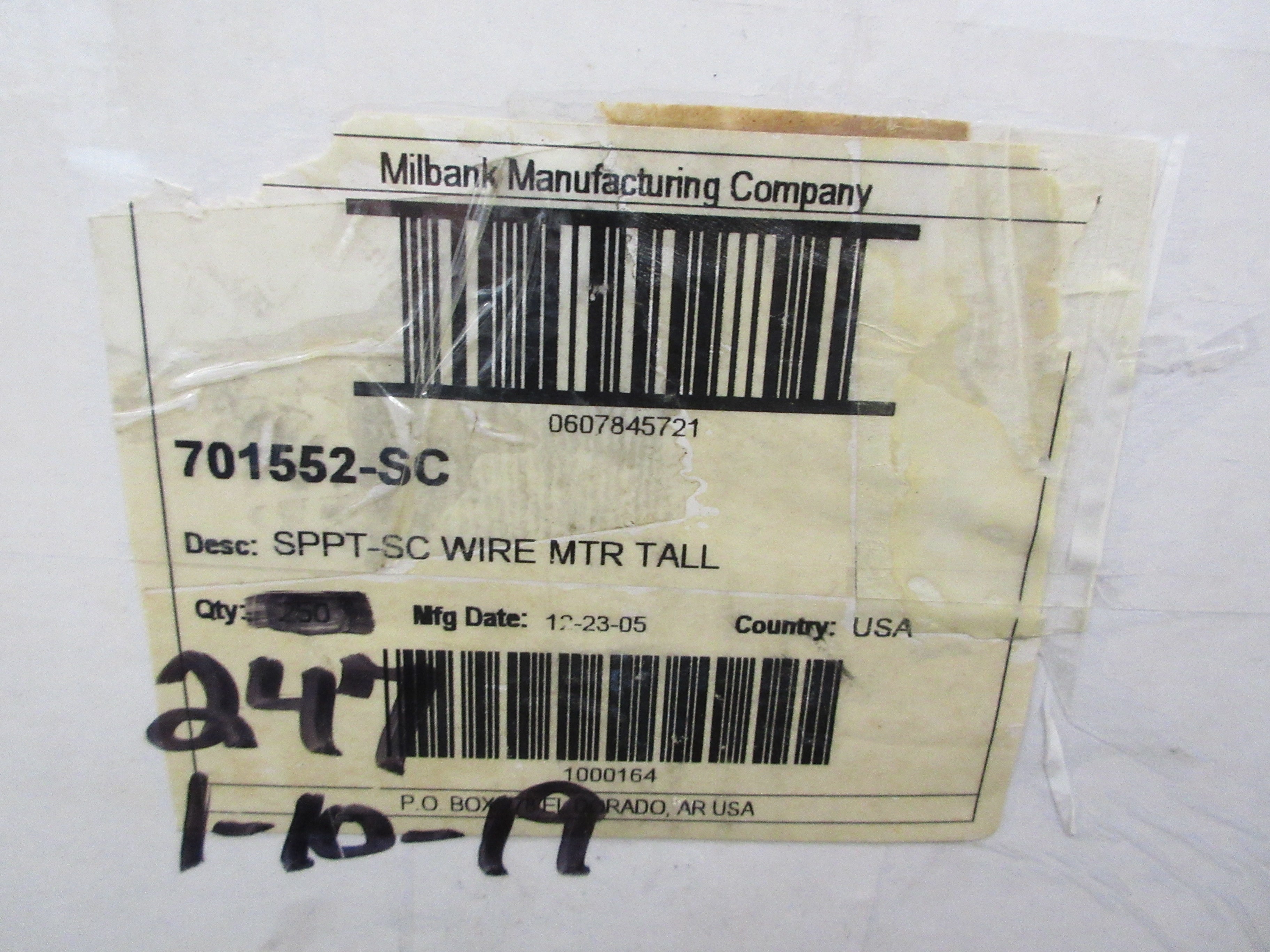 Milbank Tall Support Wire 701552-SC *Box of 247* New Surplus