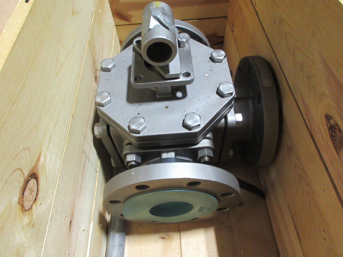 JFW Stainless Steel Ball Valve BV-150-3LP Size: 4" 3-Way L-Port New Surplus