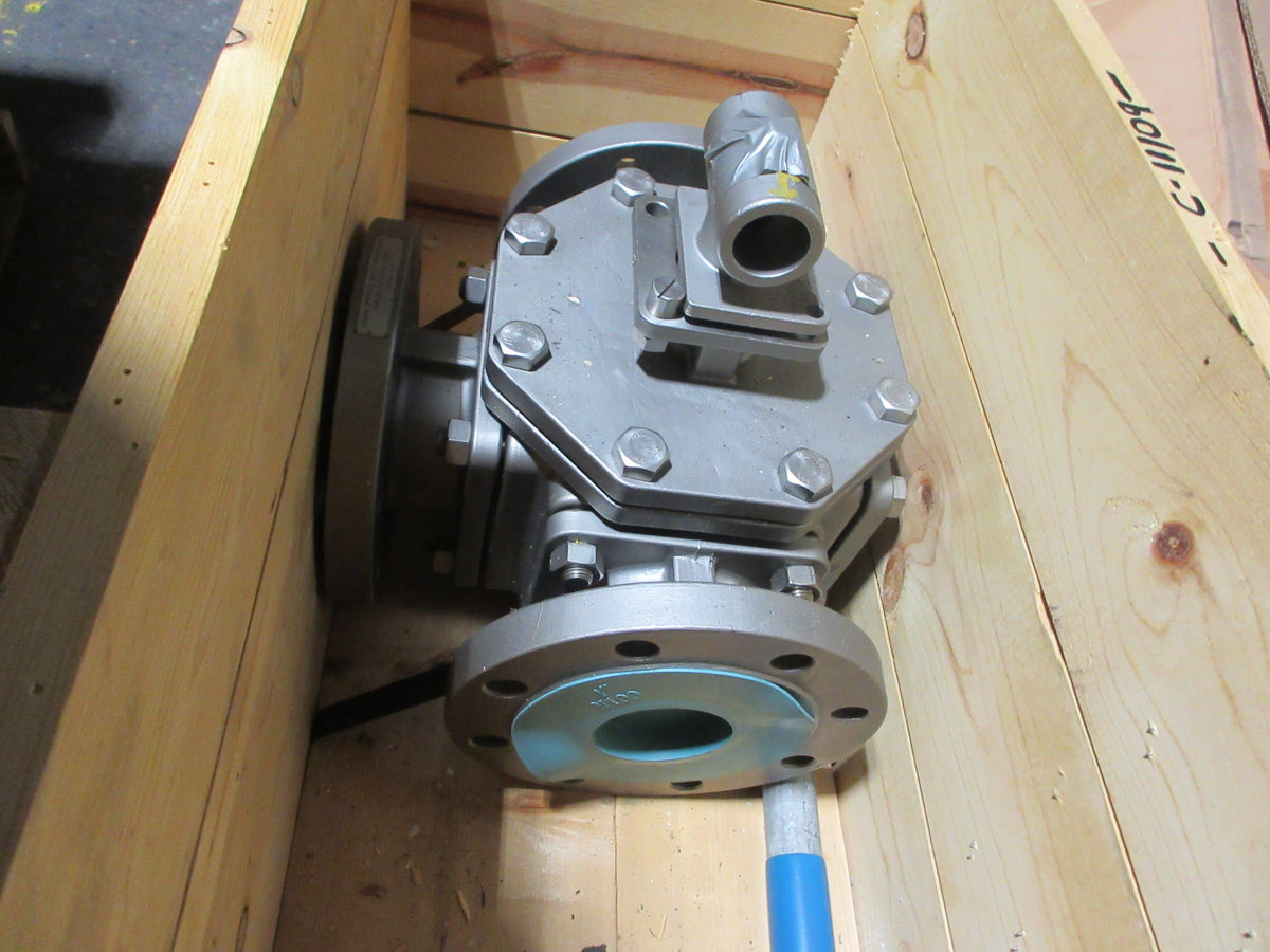 JFW Stainless Steel Ball Valve BV-150-3LP Size: 4" 3-Way L-Port New Surplus