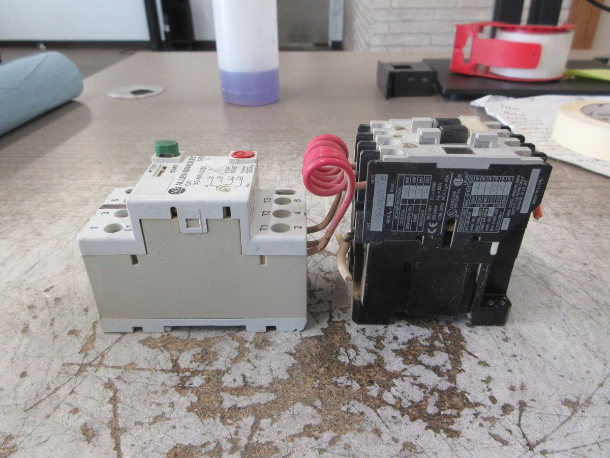 Allen-Bradley Starter 100-A09ND3 / 140-MN-0250 120V Coil Trip: 1.6-2.5A Used