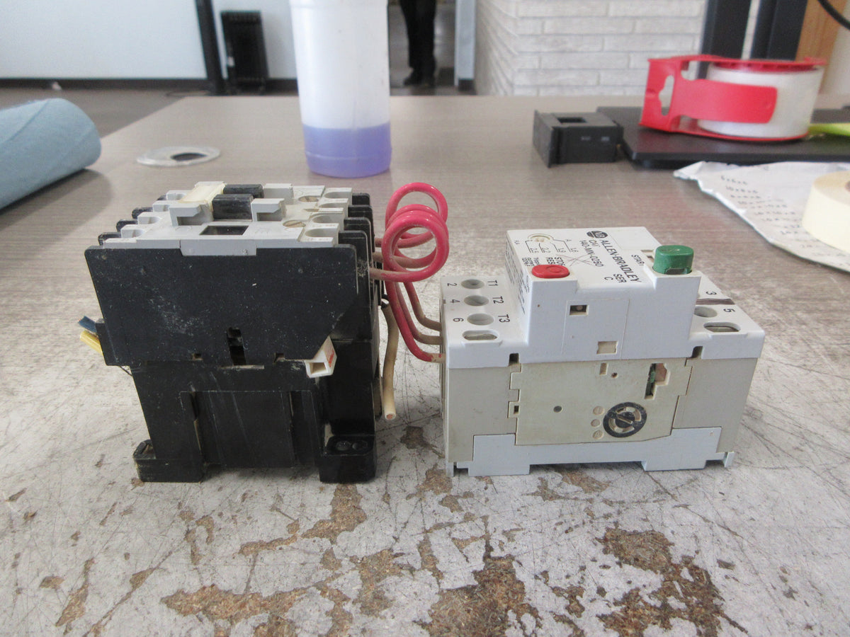 Allen-Bradley Starter 100-A09ND3 / 140-MN-0250 120V Coil Trip: 1.6-2.5A Used