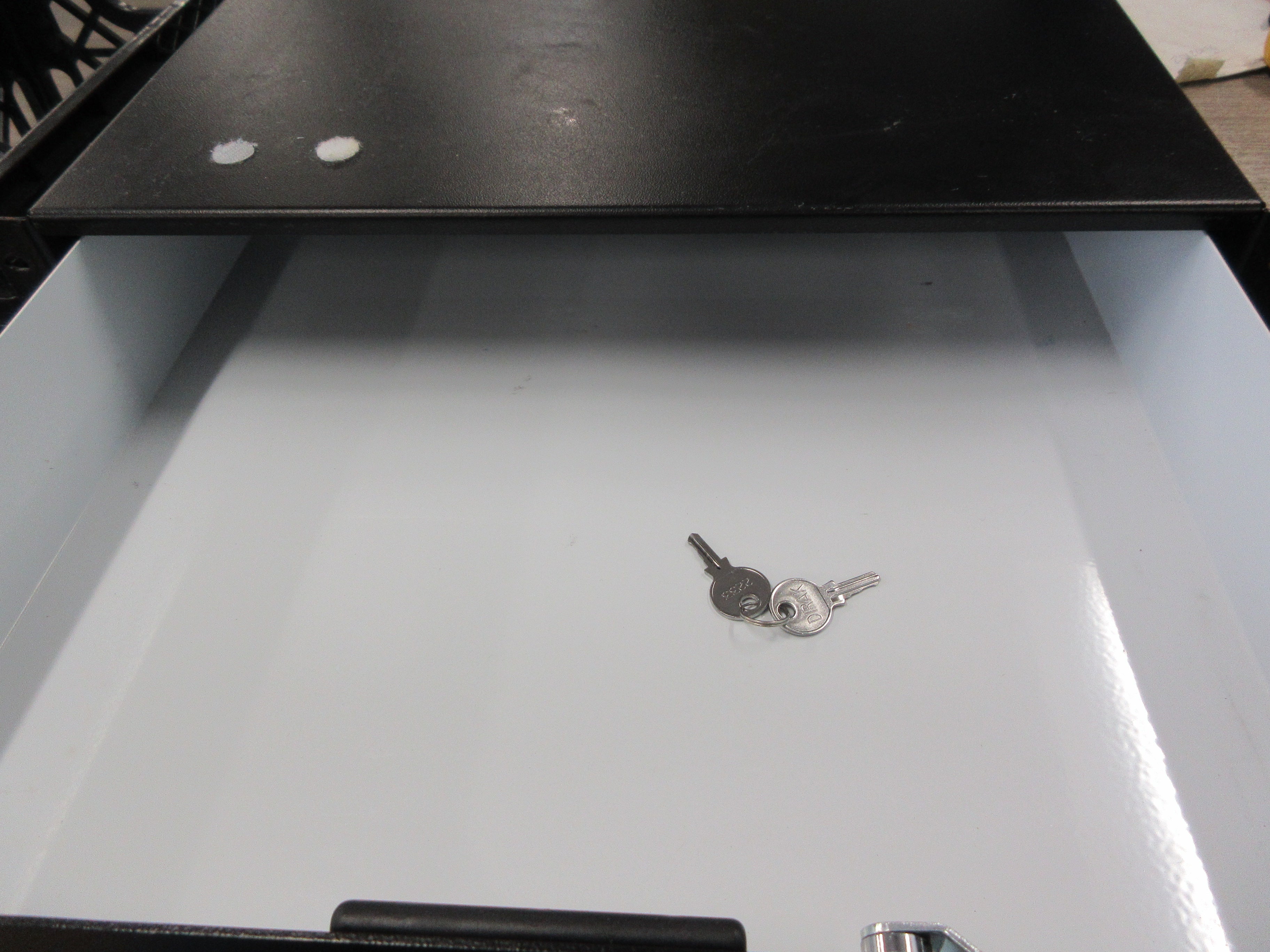 Misc. Brand Rack-Mount Storage Drawer Size: 2U W/Keys Used