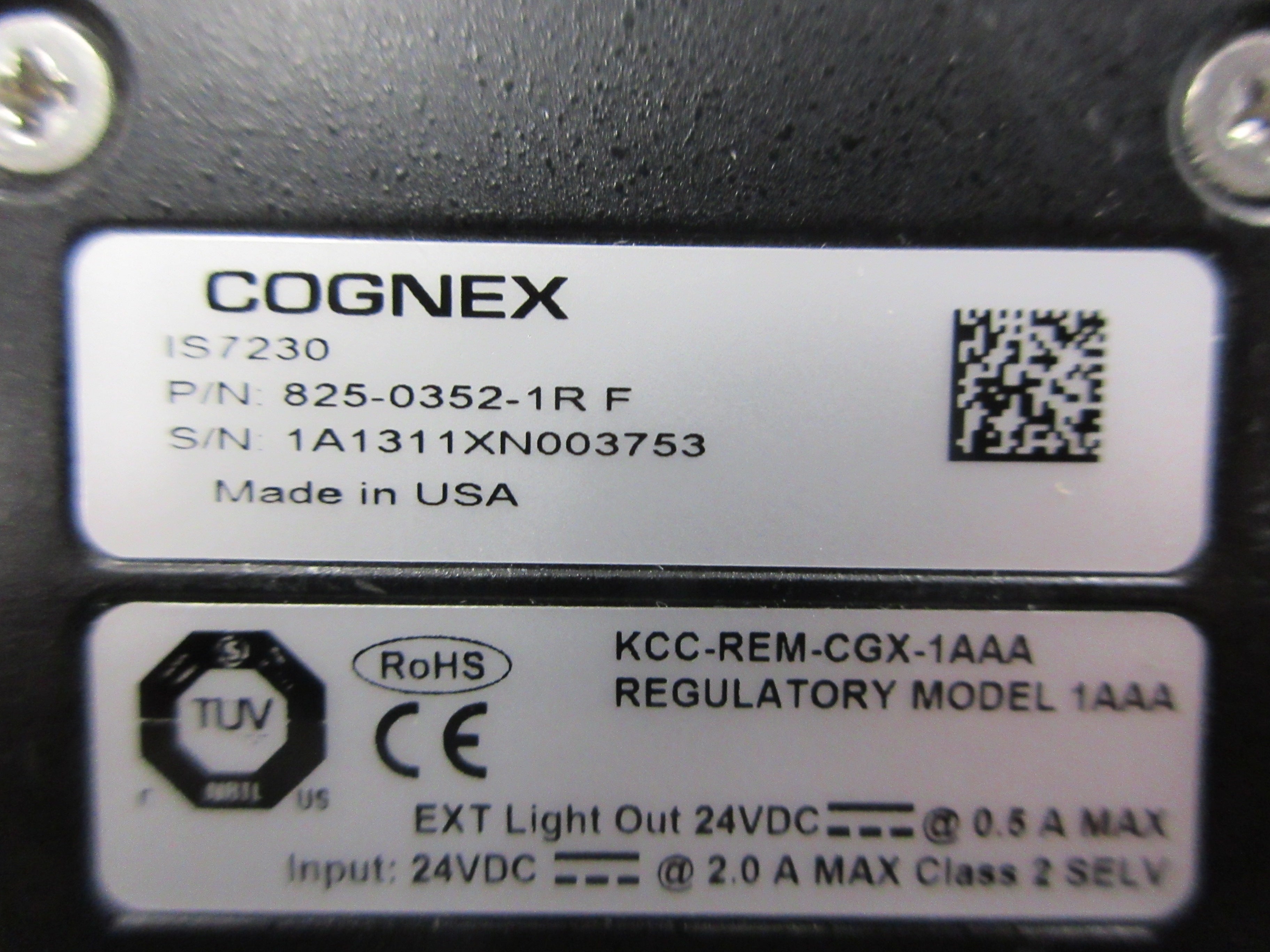 Cognex In-Sight 7000 IS7230 Vision System 825-0352-1RF 24VDC Used