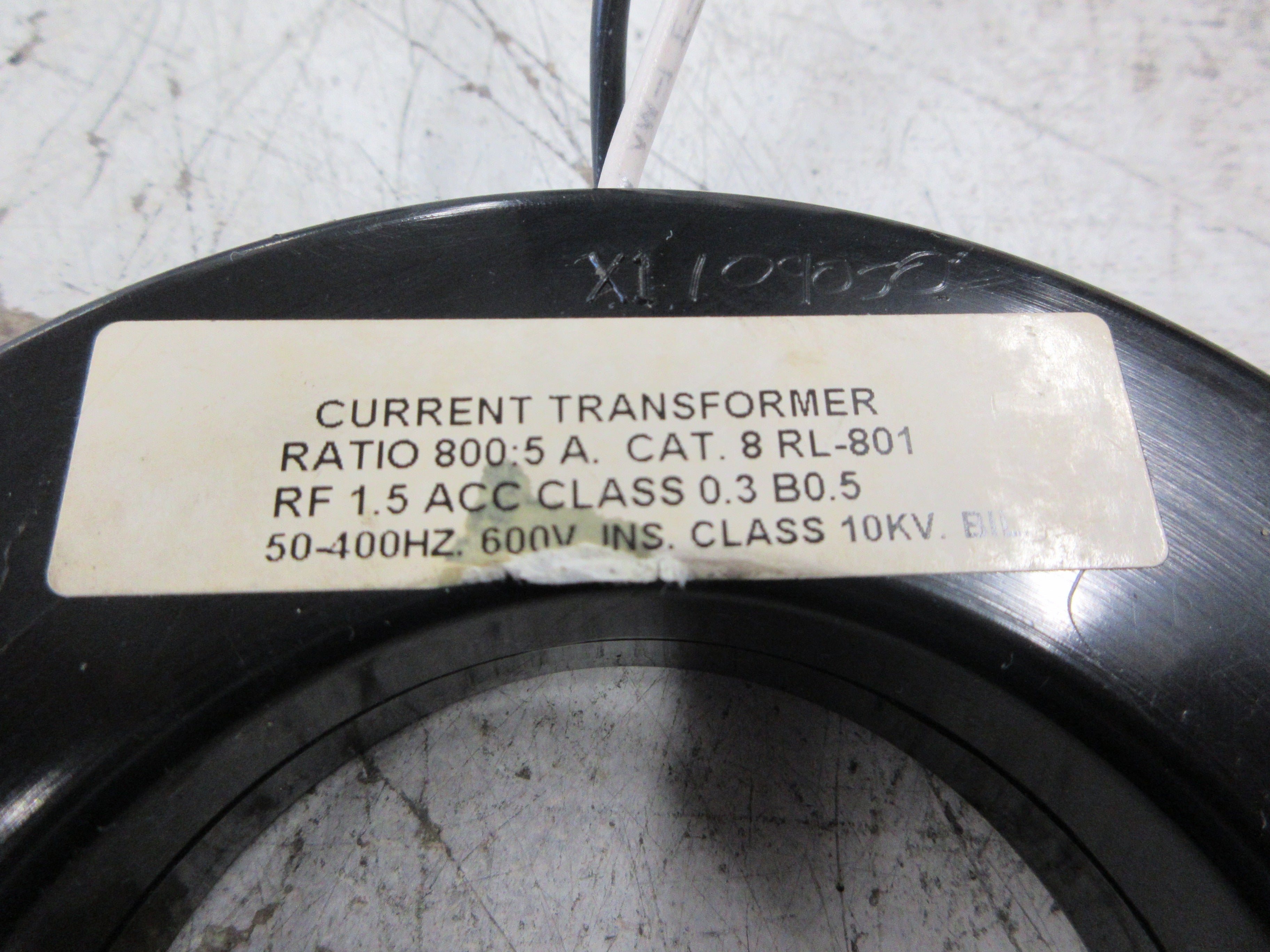 Electro-Meters Current Transformer 8RL-801 Ratio 800:5A 600V 50-400Hz Used