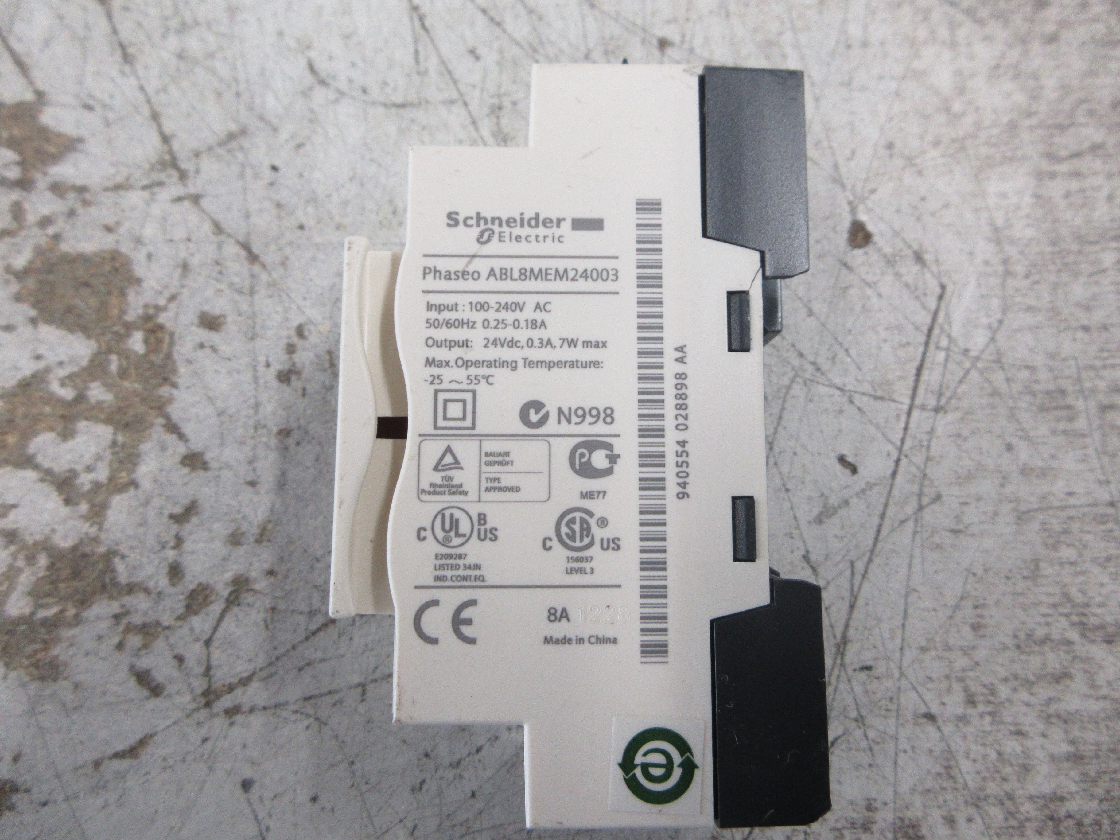 Schneider Electric Power Supply ABL8MEM24003 Input: 100-240VAC Used