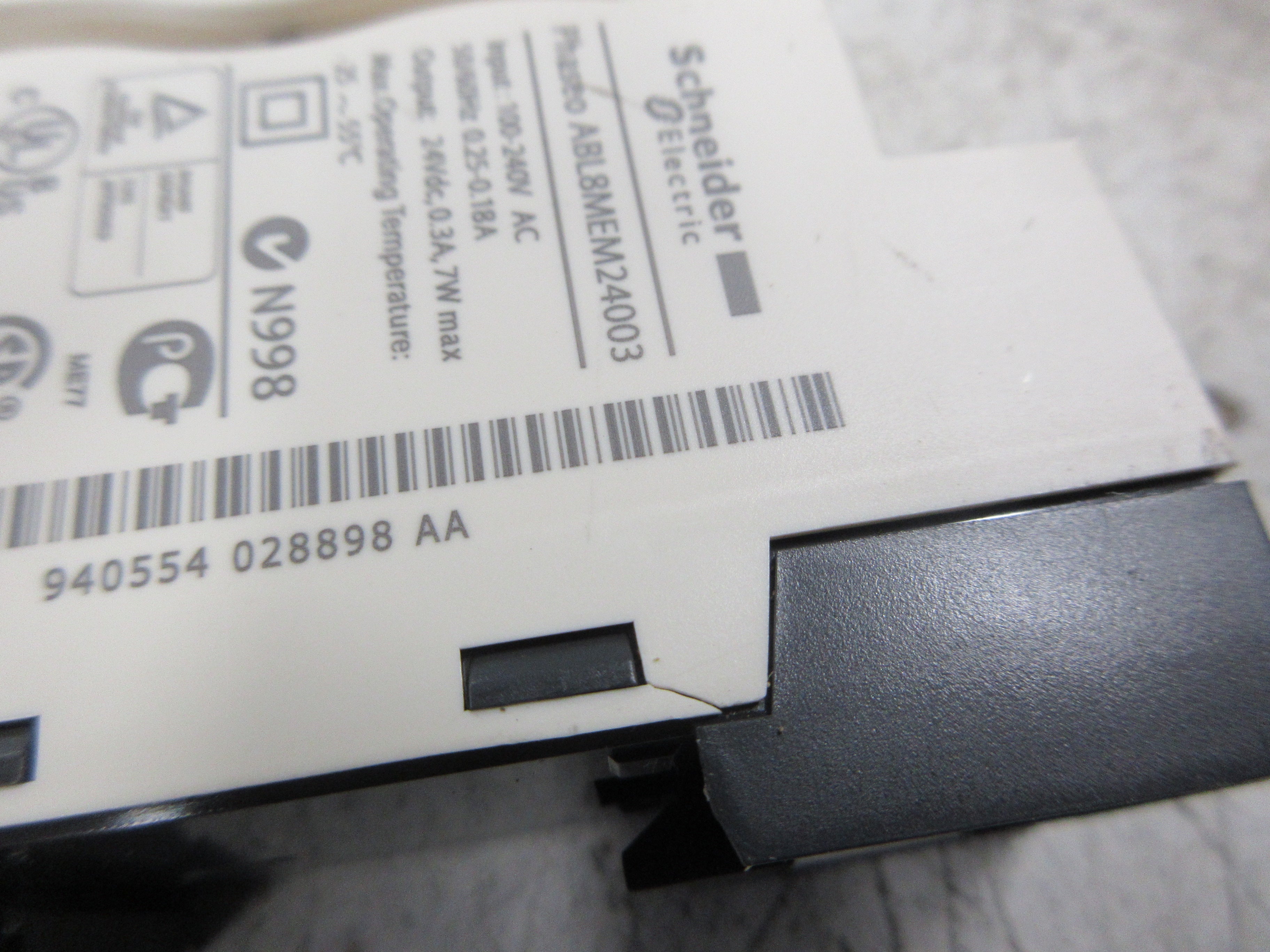 Schneider Electric Power Supply ABL8MEM24003 Input: 100-240VAC Used