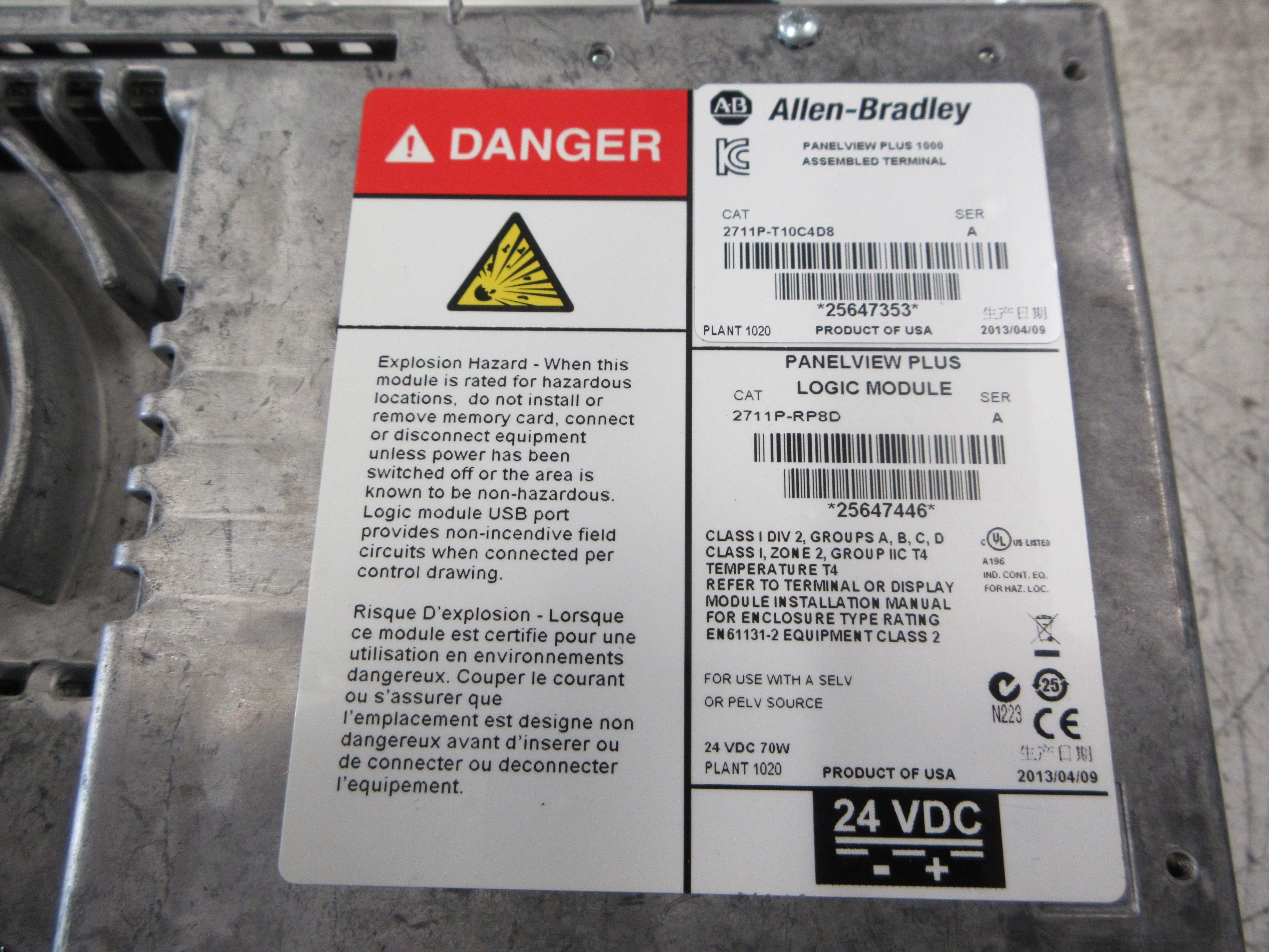 Allen-Bradley PanelView Plus 1000 2711P-T10C4D8 Ser. A Used