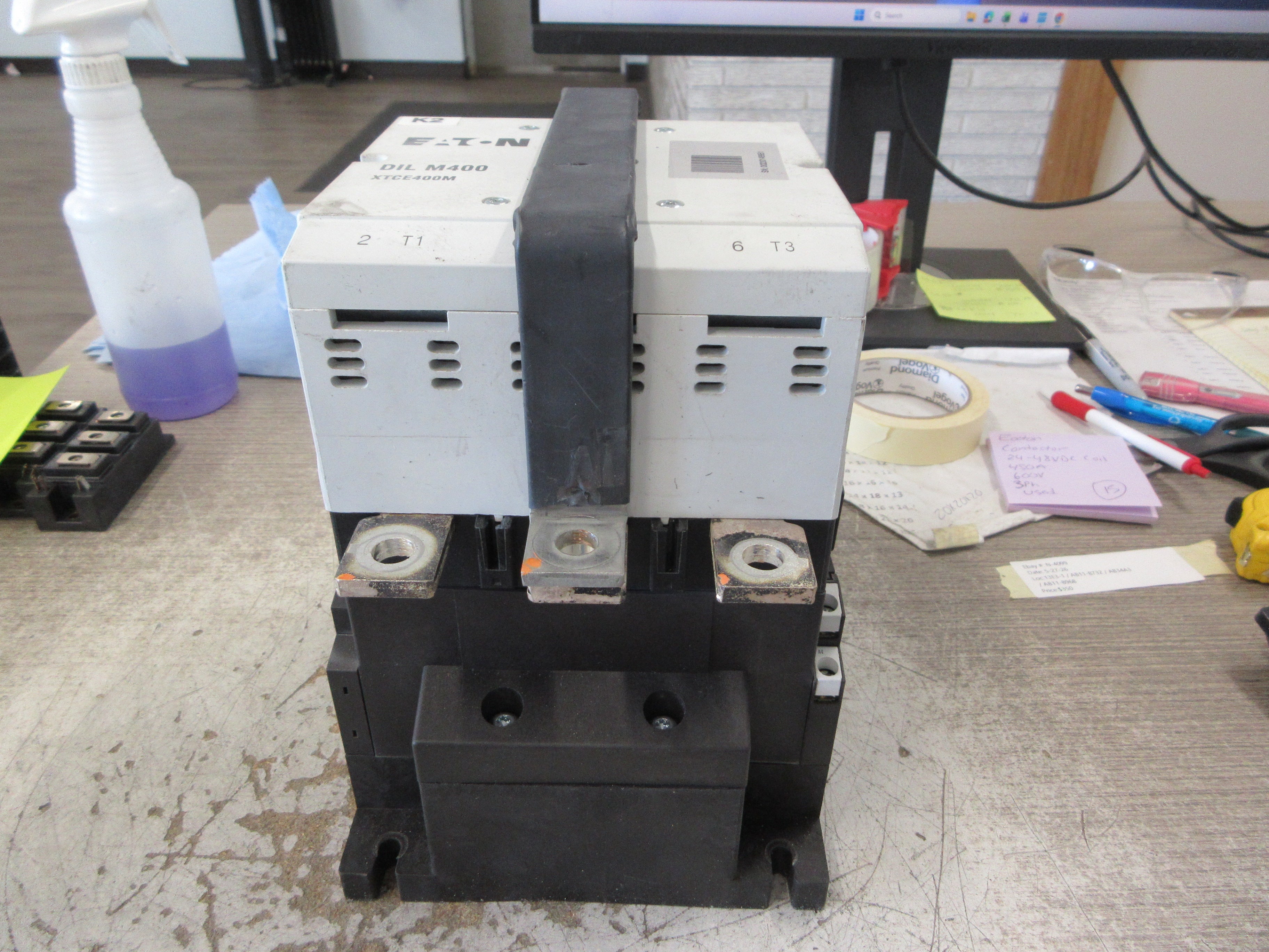 Eaton Contactor DIL M400 XTCE400M 24-48VDC Coil 450A 600V 3Ph Used