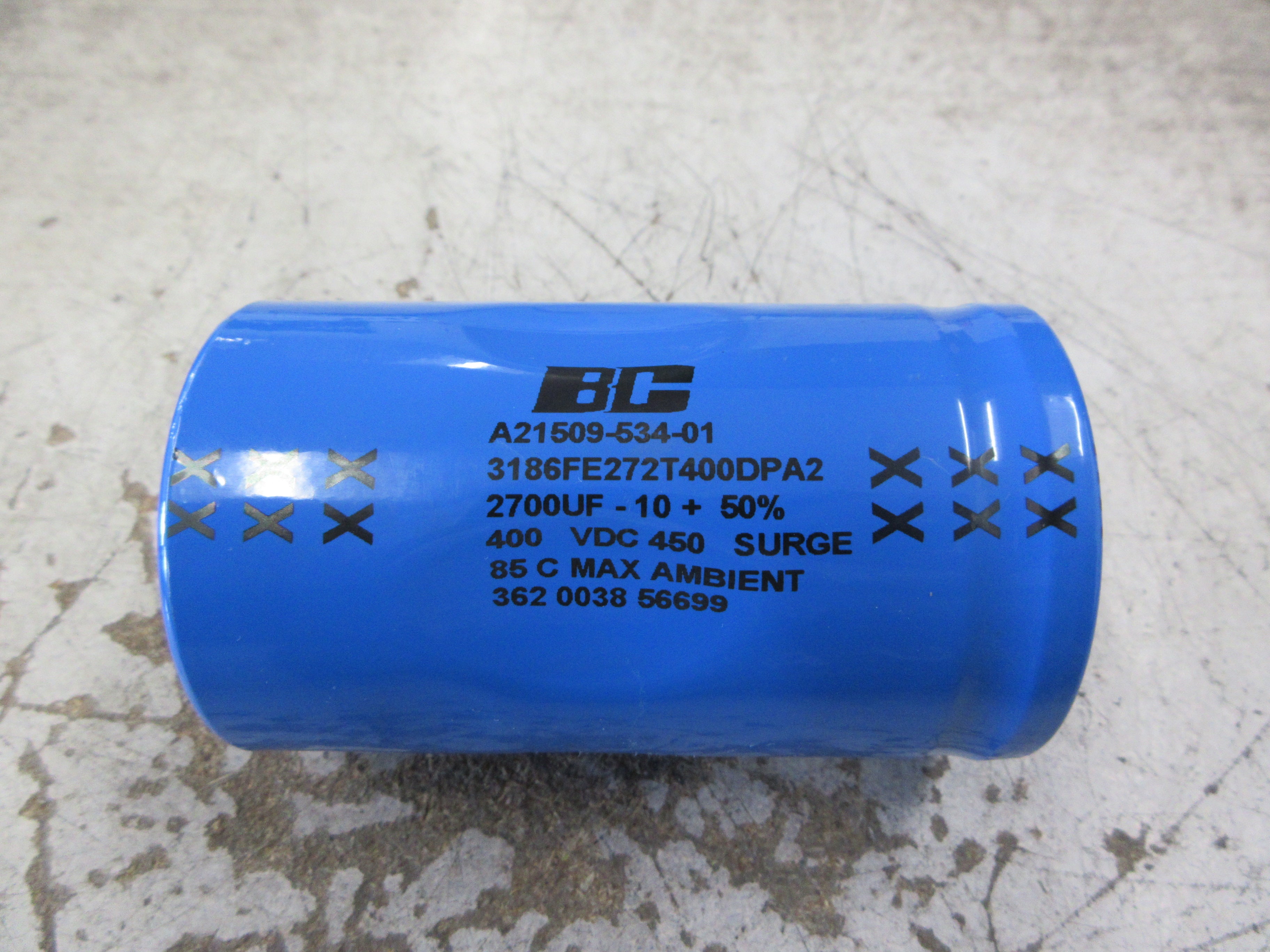 BC Capacitor A21509-534-01 2700uF 400VDC Used